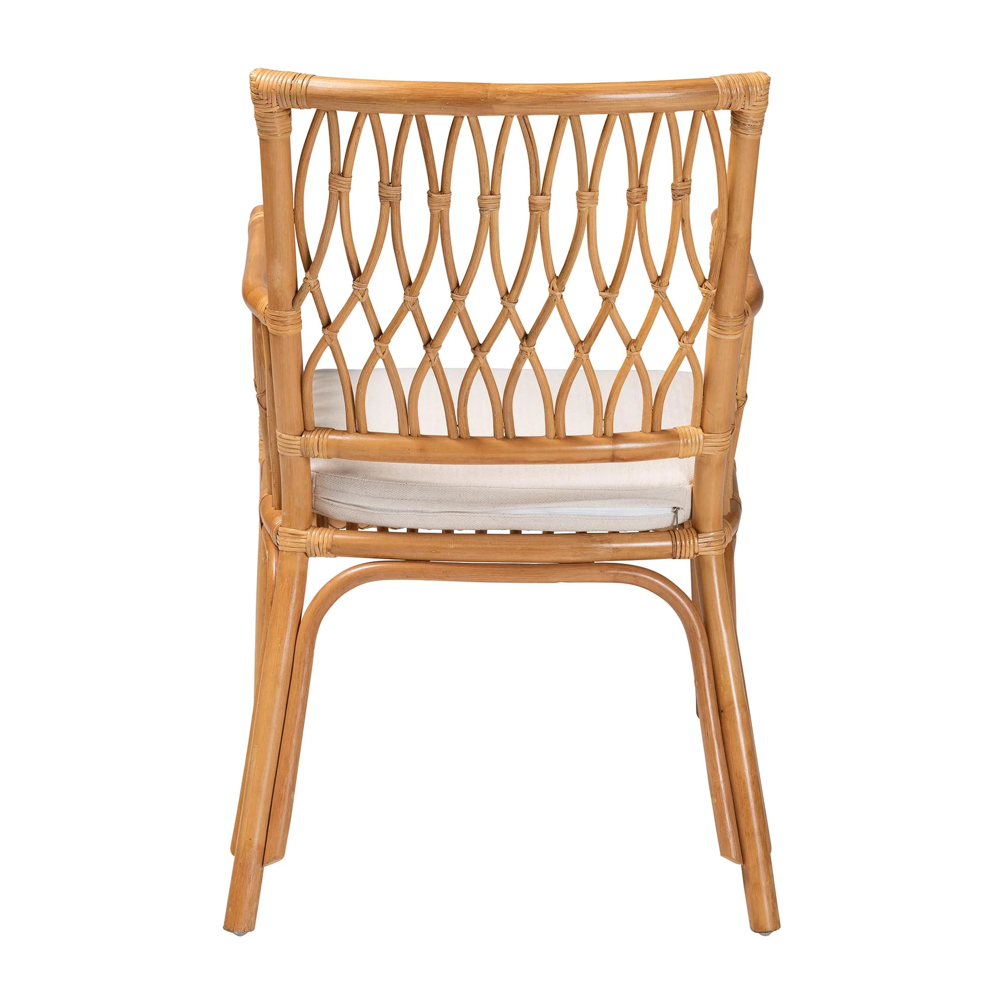 Baxton Studio bali & pari Maisa Bohemian Light Honey Rattan Arm Chair - Image 7
