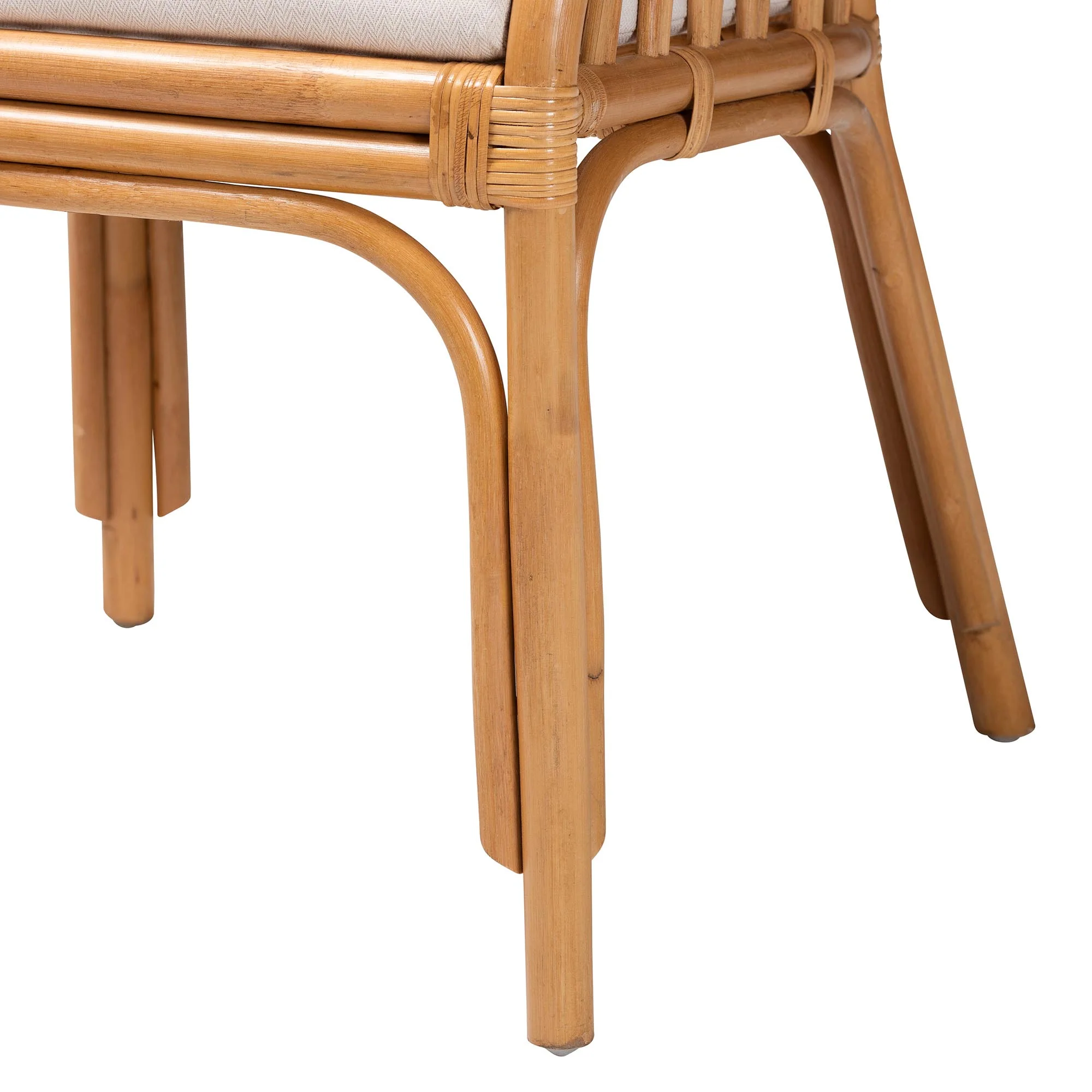 Baxton Studio bali & pari Maisa Bohemian Light Honey Rattan Arm Chair - Image 9