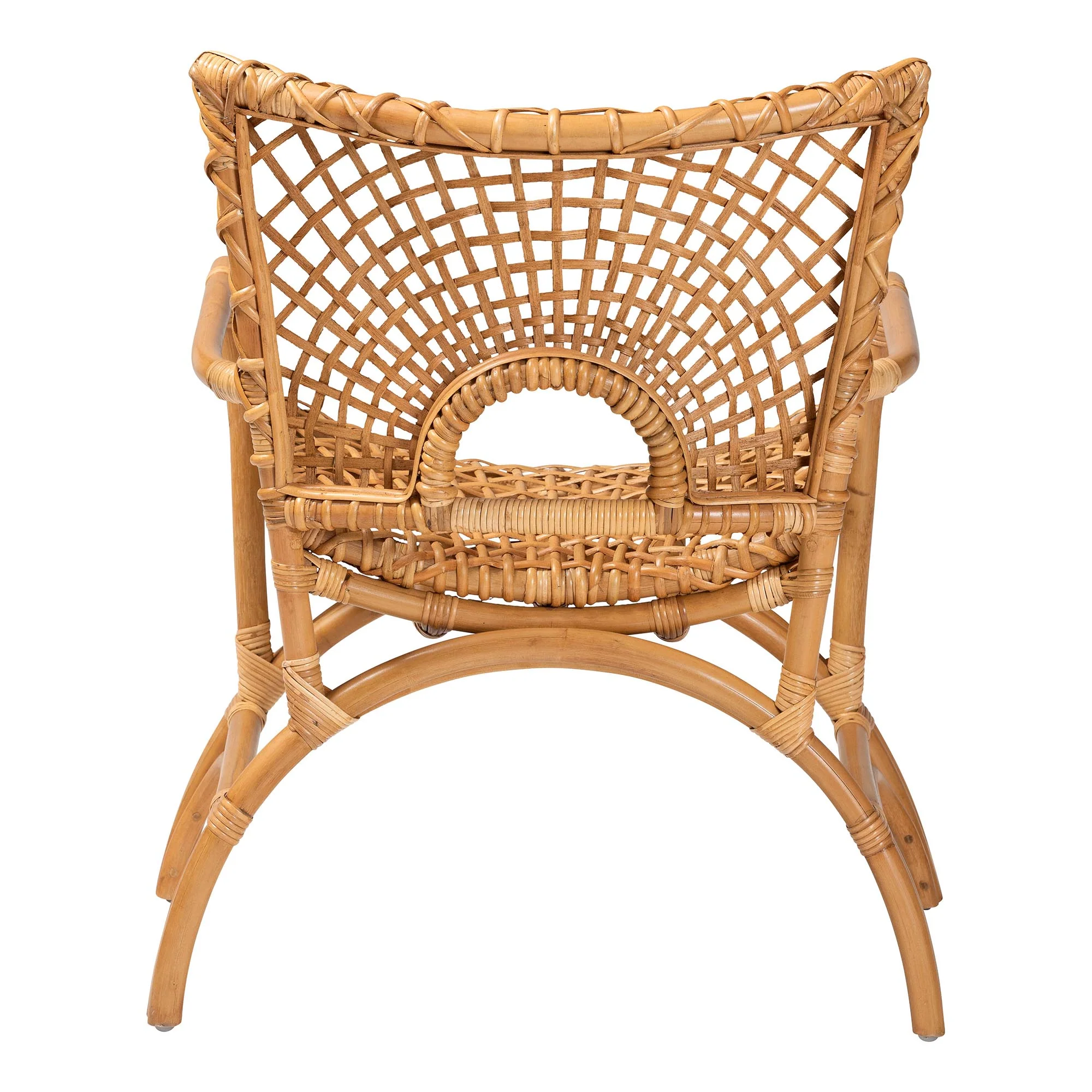 Baxton Studio bali & pari Mamba Bohemian Natural Rattan Arm Chair - Image 7