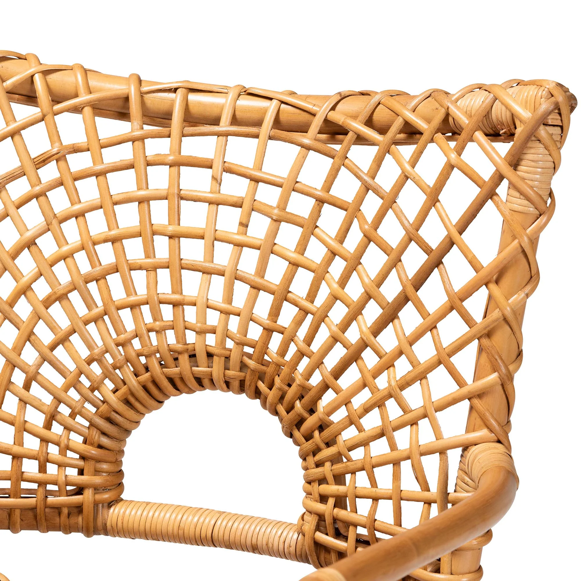 Baxton Studio bali & pari Mamba Bohemian Natural Rattan Arm Chair - Image 8