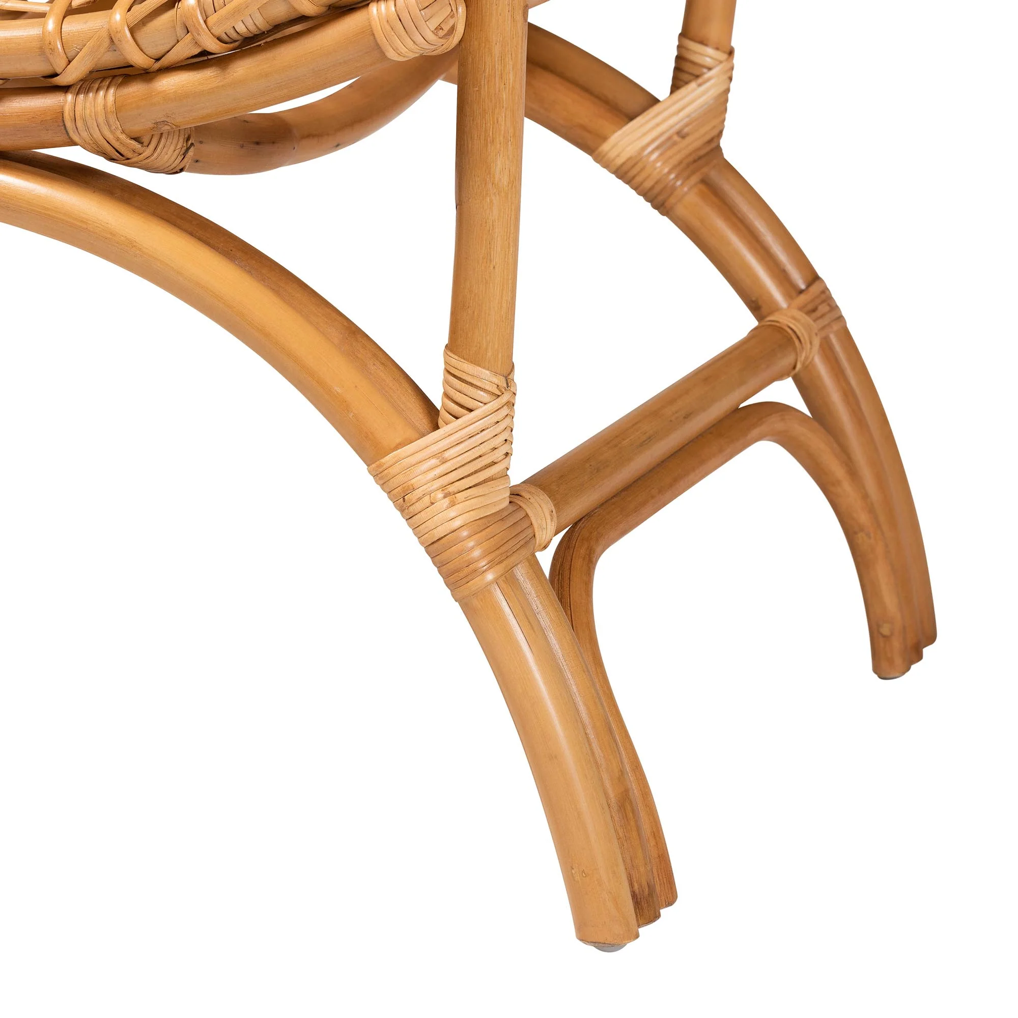 Baxton Studio bali & pari Mamba Bohemian Natural Rattan Arm Chair - Image 9