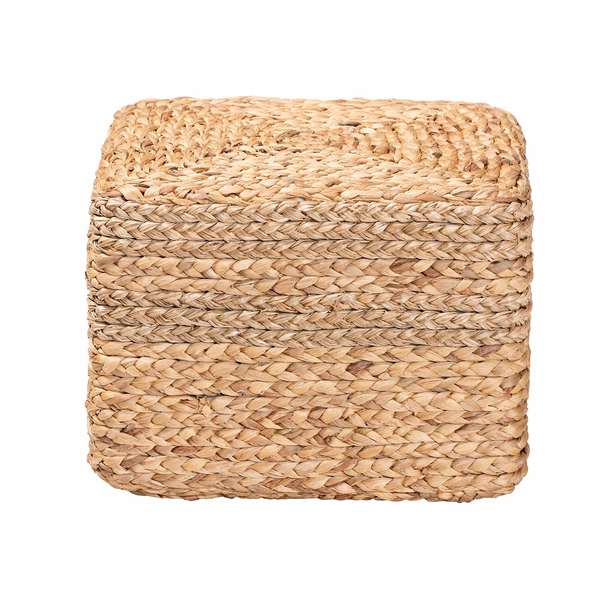 Baxton Studio bali & pari Marella Modern Bohemian Natural Brown Seagrass Accent Footstool - Image 3
