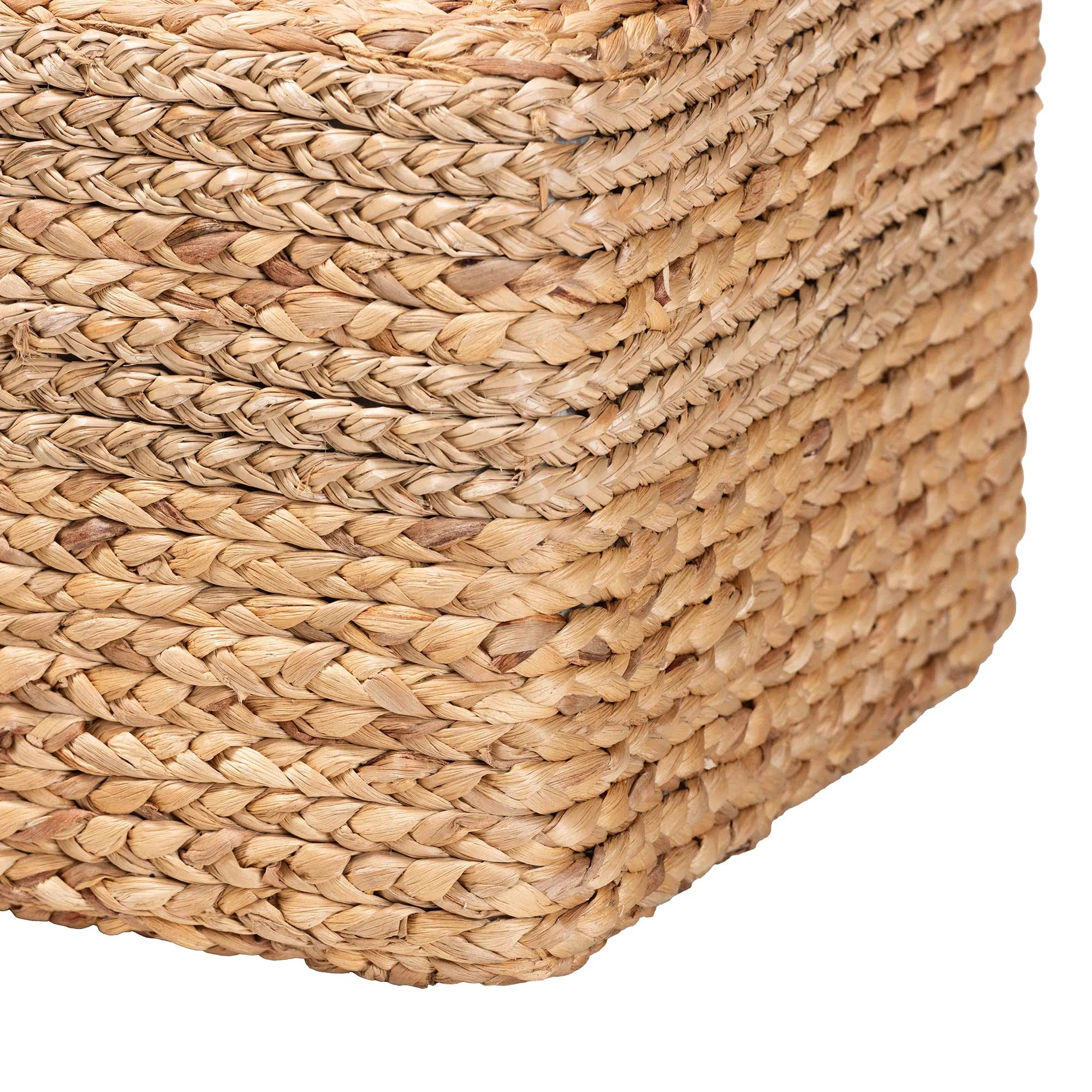 Baxton Studio bali & pari Marella Modern Bohemian Natural Brown Seagrass Accent Footstool - Image 4