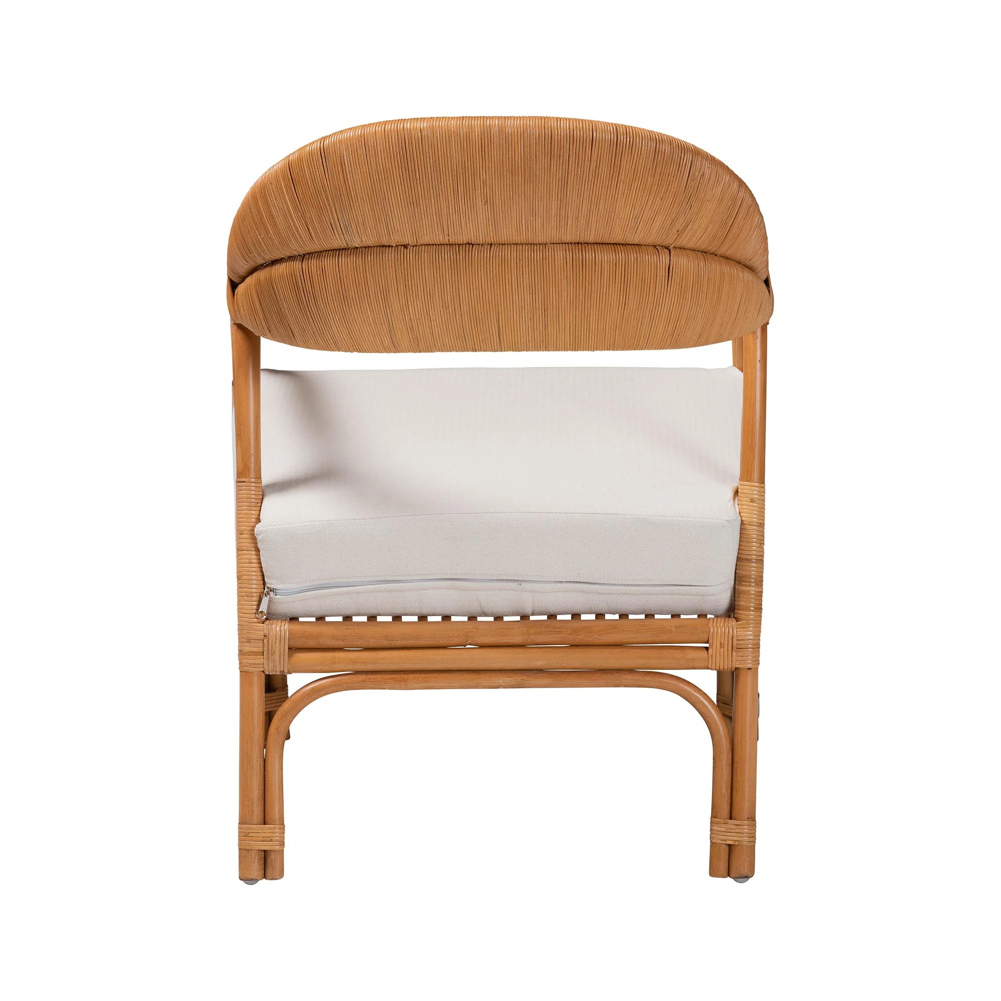 Baxton Studio bali & pari Marisa Bohemian Light Honey Rattan Arm Chair - Image 7