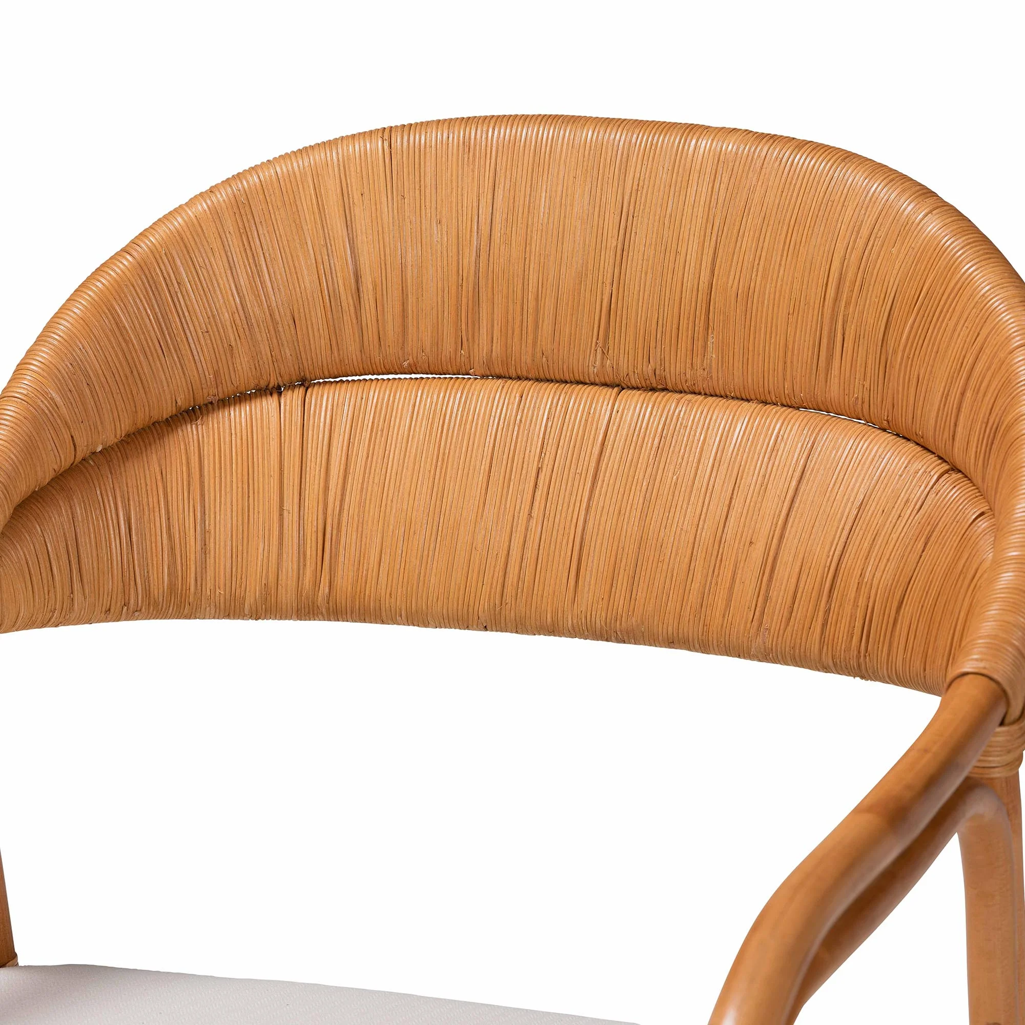 Baxton Studio bali & pari Marisa Bohemian Light Honey Rattan Arm Chair - Image 8