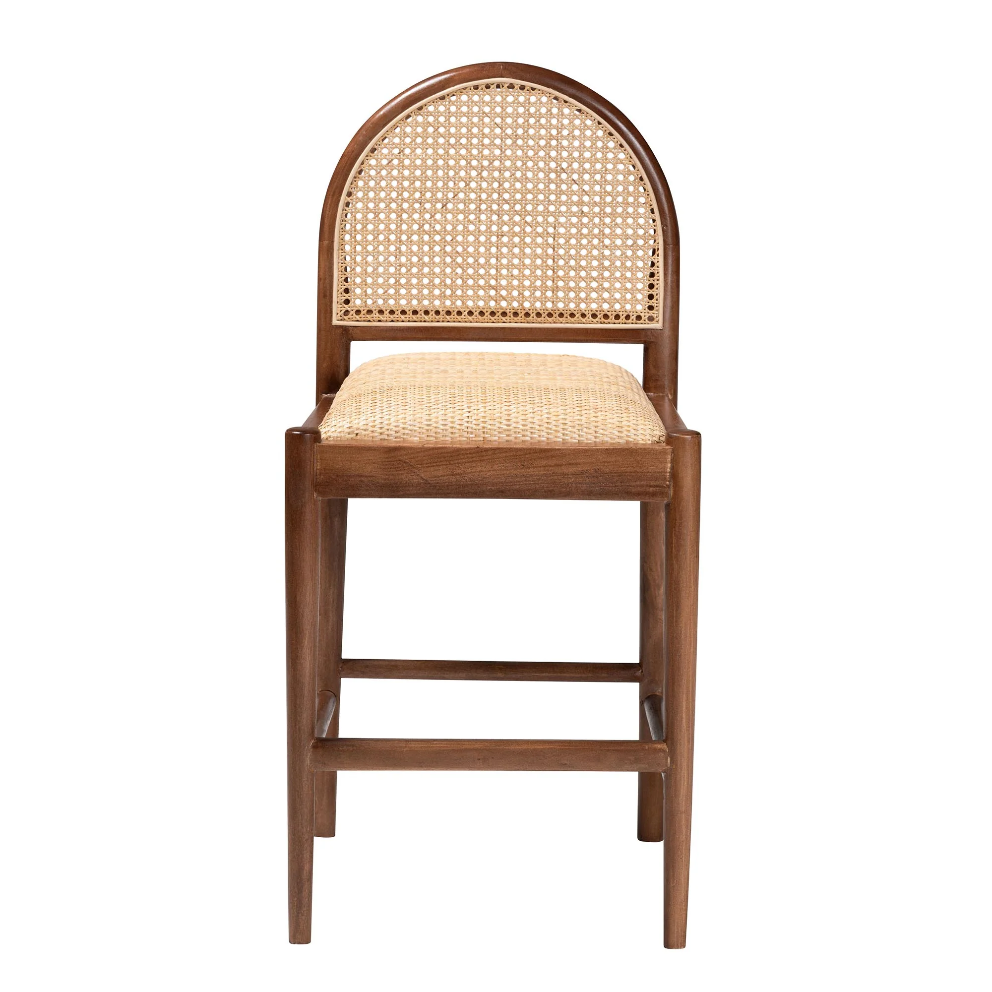 Baxton Studio bali & pari Maryland Modern Bohemian Natural Rattan and Acacia Wood Counter Stool - Image 5