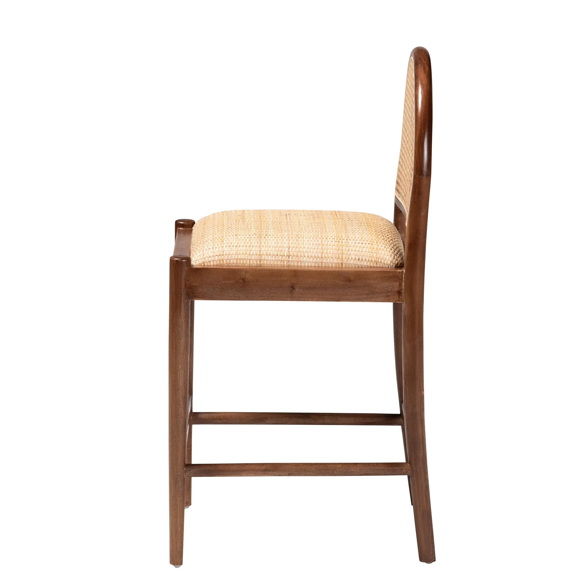 Baxton Studio bali & pari Maryland Modern Bohemian Natural Rattan and Acacia Wood Counter Stool - Image 6