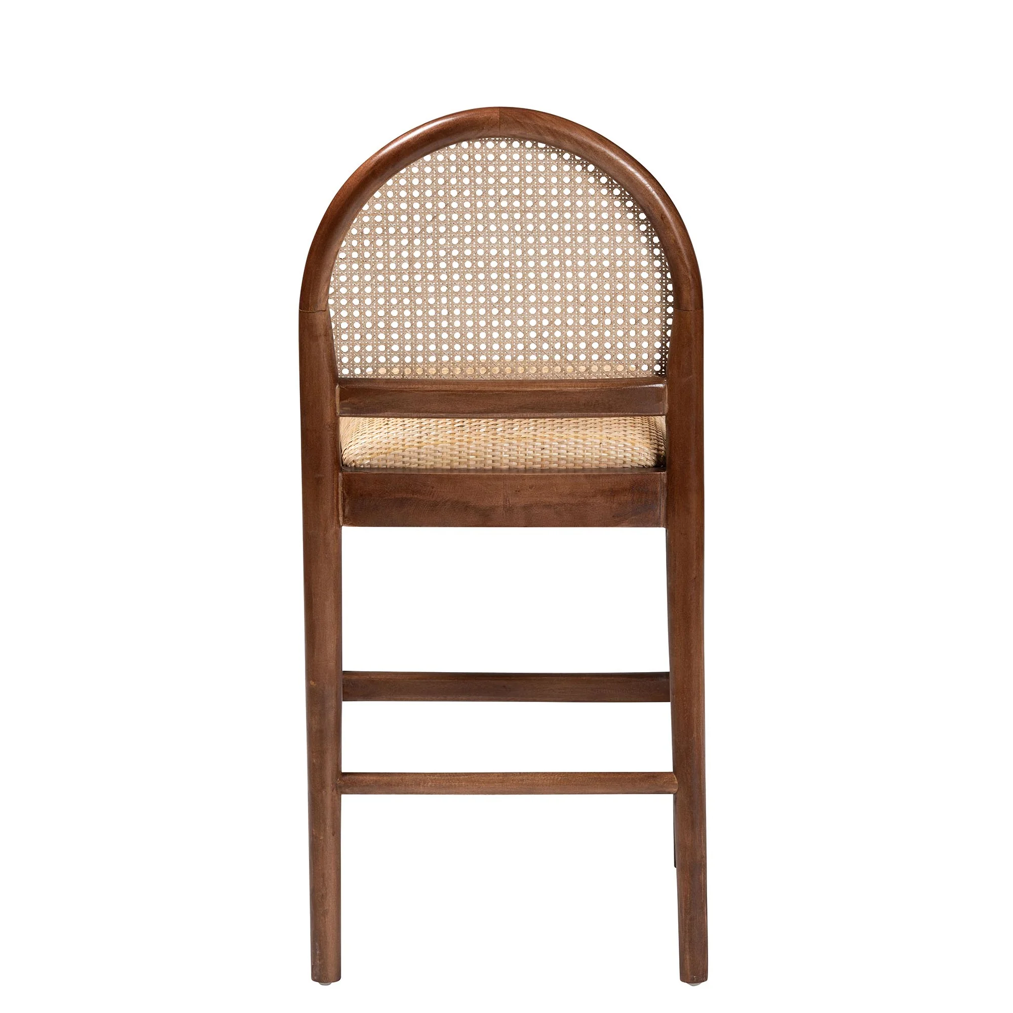 Baxton Studio bali & pari Maryland Modern Bohemian Natural Rattan and Acacia Wood Counter Stool - Image 7