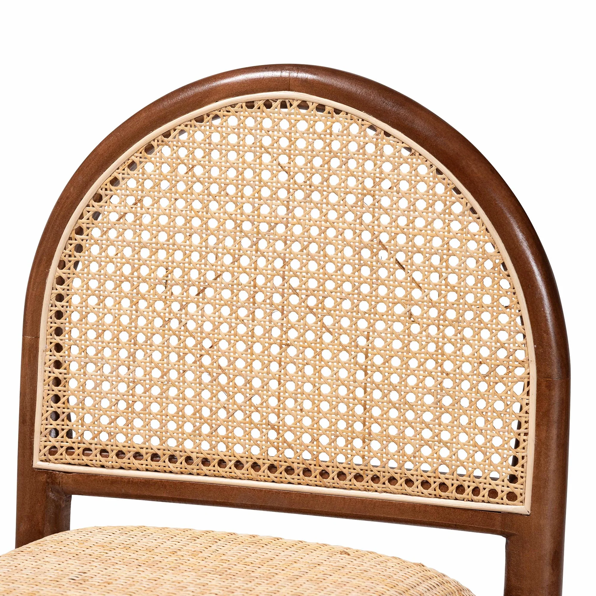 Baxton Studio bali & pari Maryland Modern Bohemian Natural Rattan and Acacia Wood Counter Stool - Image 8