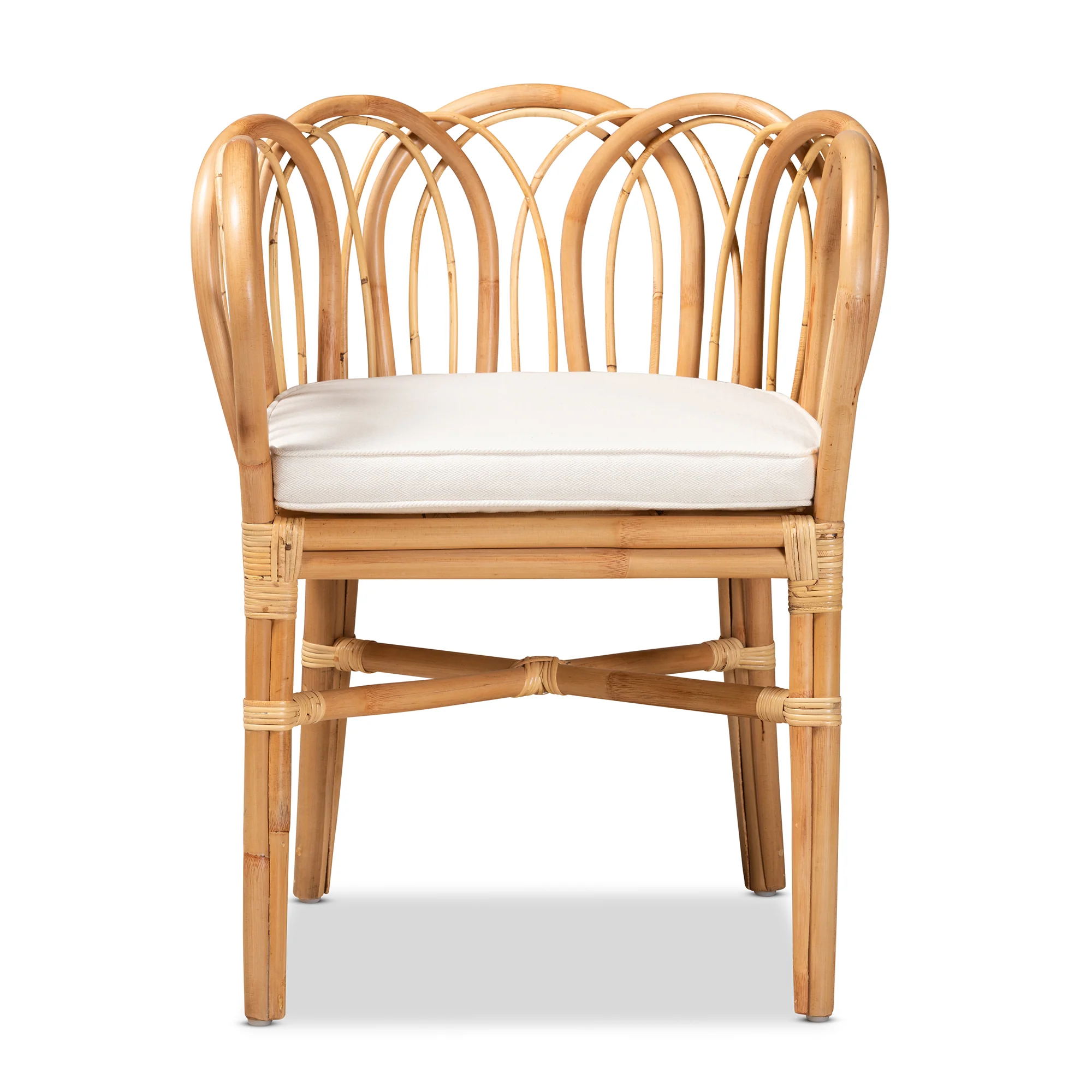 Baxton Studio bali & pari Melody Modern and Contemporary Natural Finished Rattan Dining Chair - Image 4