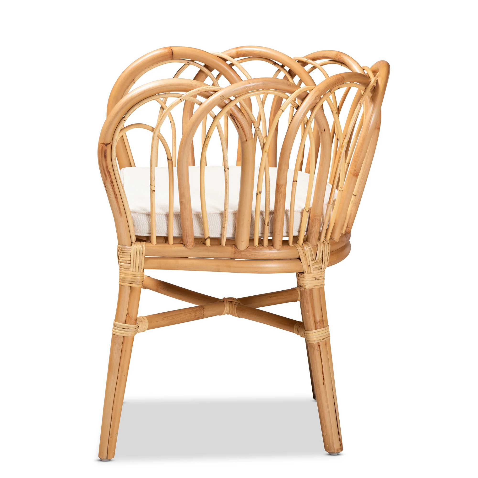 Baxton Studio bali & pari Melody Modern and Contemporary Natural Finished Rattan Dining Chair - Image 5