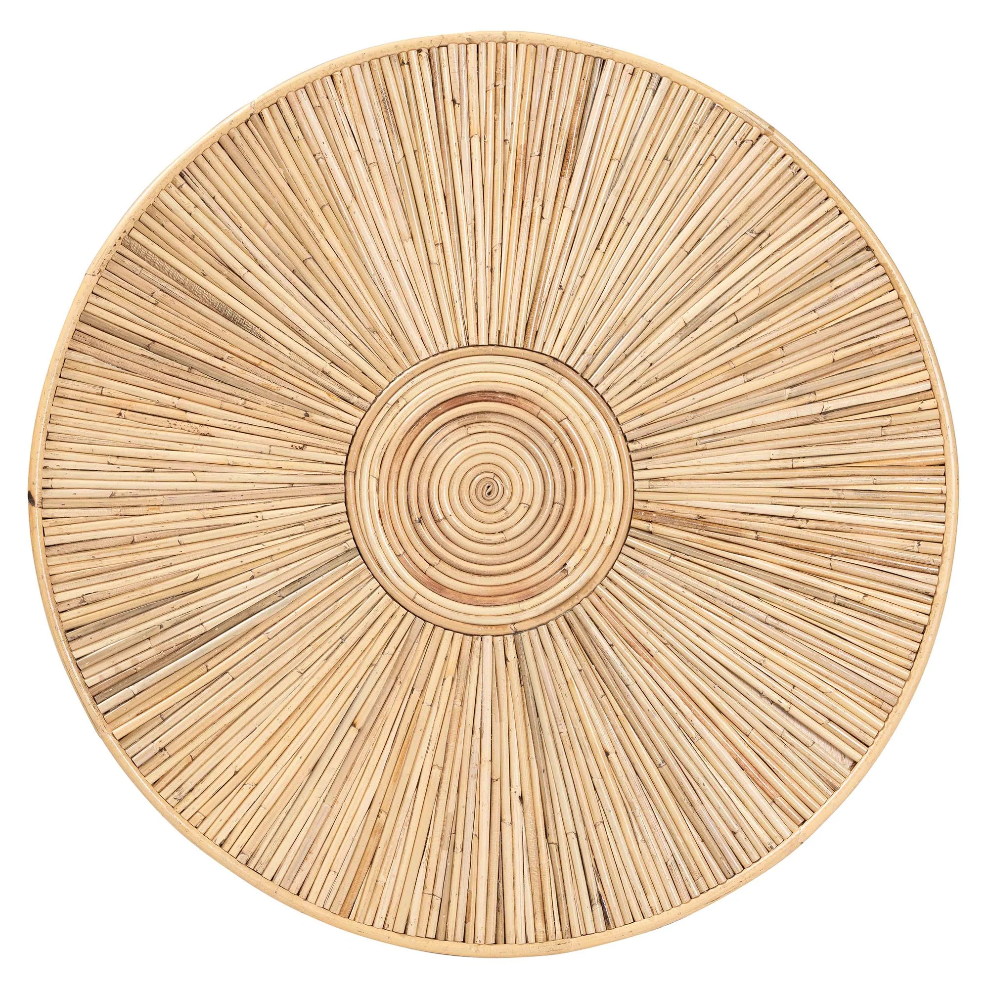 Baxton Studio bali & pari Miami Bohemian Light Honey Rattan Coffee Table - Image 3