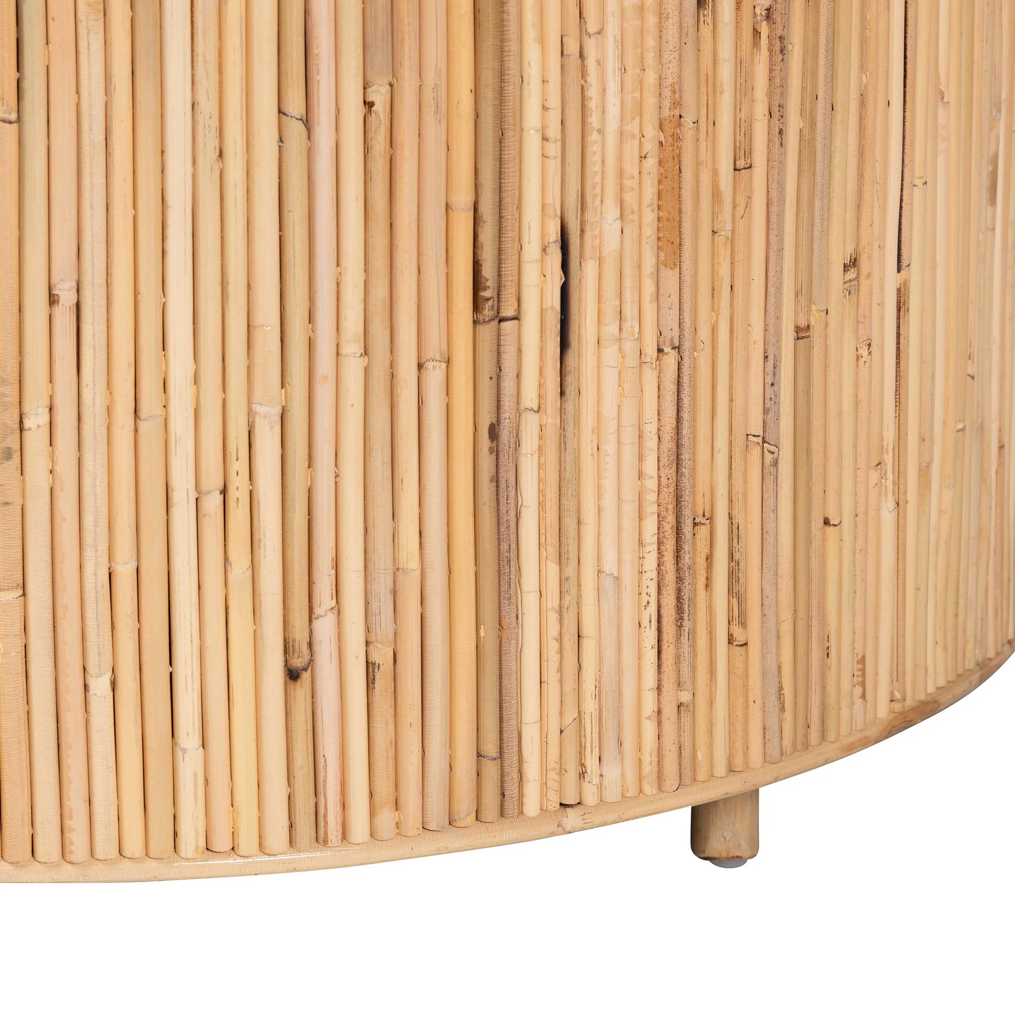 Baxton Studio bali & pari Miami Bohemian Light Honey Rattan Coffee Table - Image 4