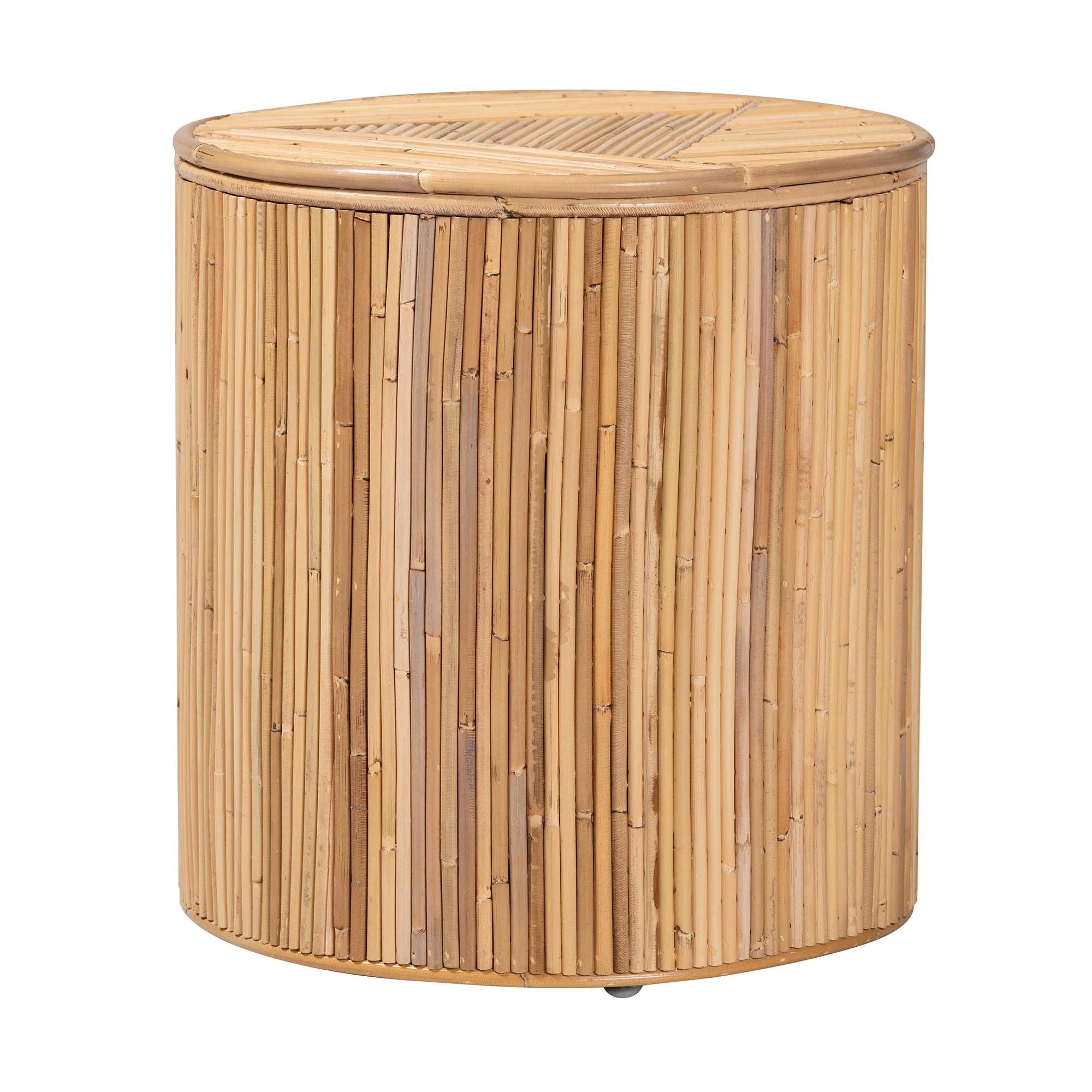 Baxton Studio bali & pari Milagra Modern Bohemian Natural Rattan End Table - Image 2