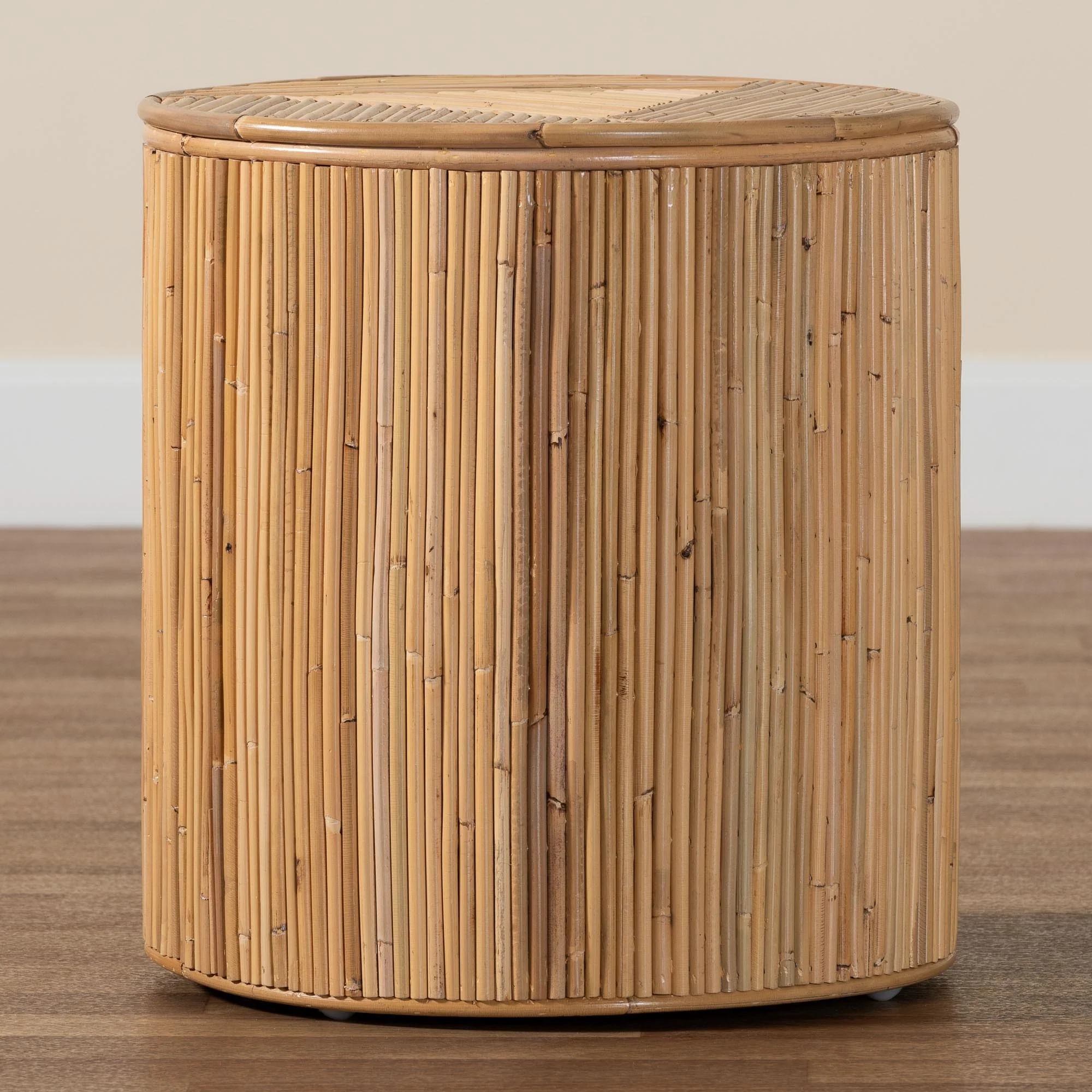 Baxton Studio bali & pari Milagra Modern Bohemian Natural Rattan End Table - Image 7