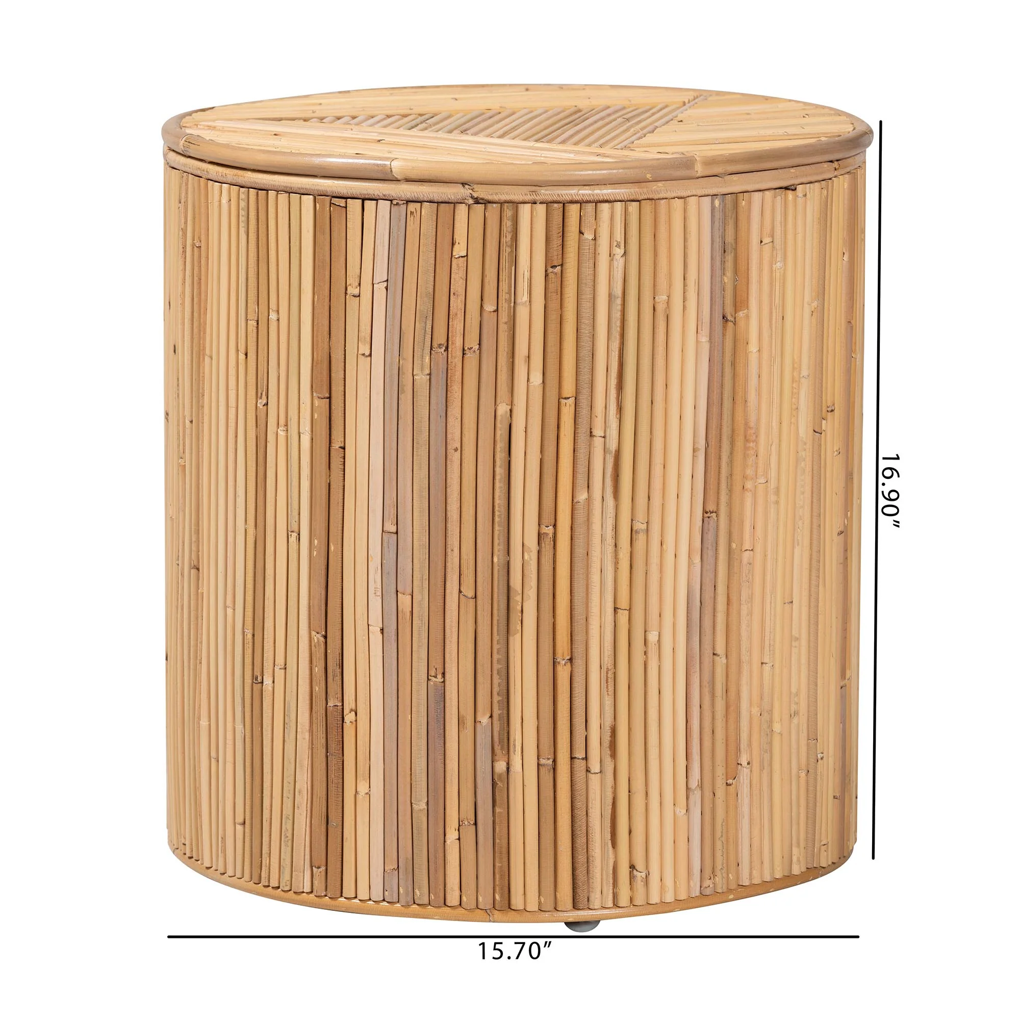 Baxton Studio bali & pari Milagra Modern Bohemian Natural Rattan End Table - Image 8