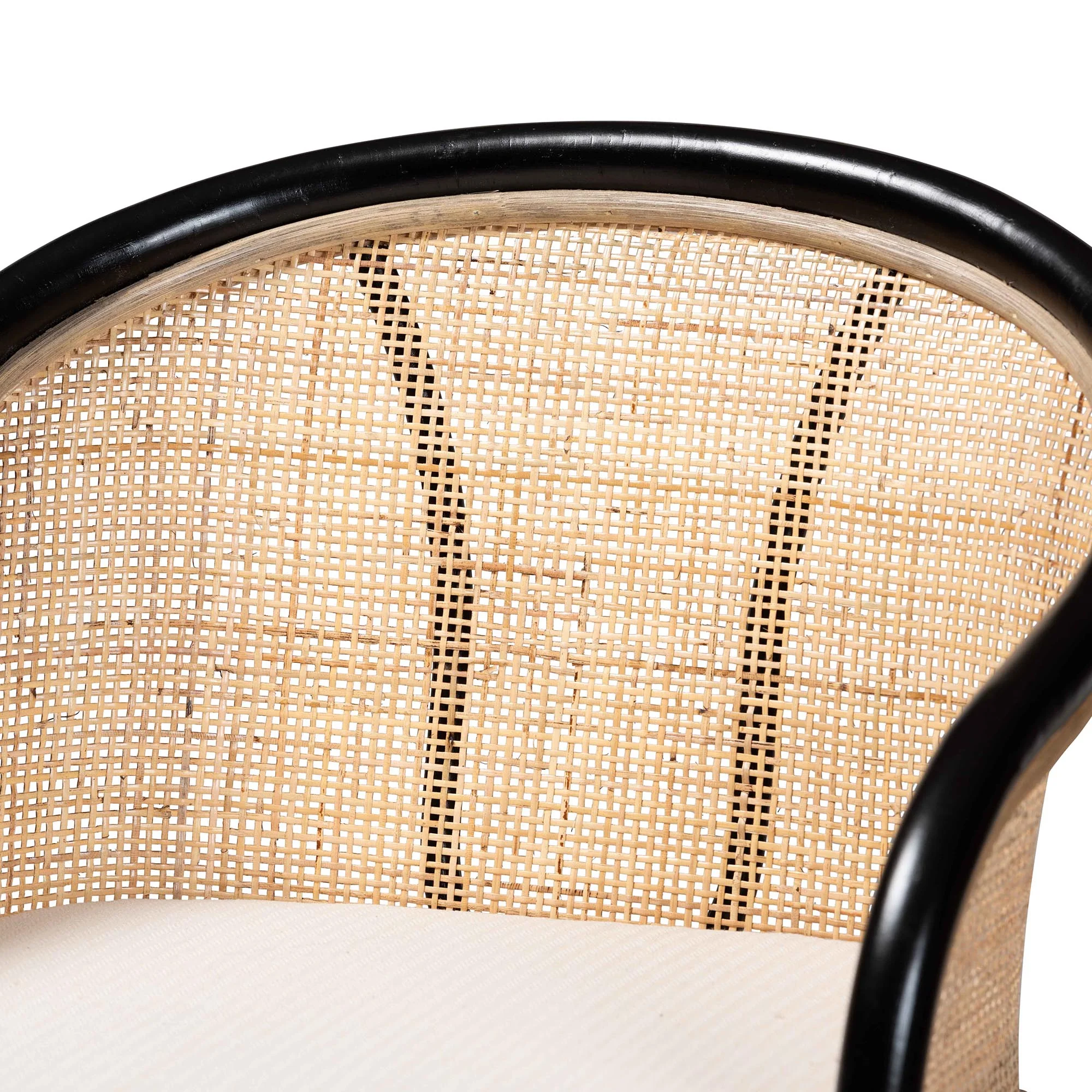 Baxton Studio bali & pari Miranda Modern Bohemian Two-Tone Black and Natural Brown Rattan Counter Stool - Image 6