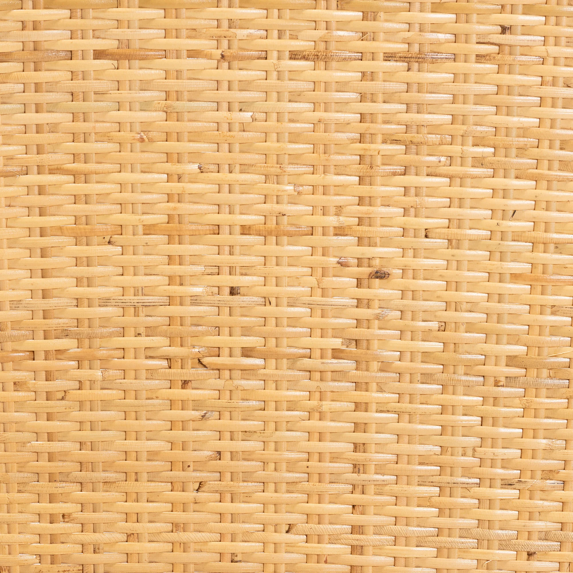 Baxton Studio bali & pari Monaco Modern Bohemian Oak Brown Finished Mahogany Wood and Natural Rattan Dining Chair - Image 8