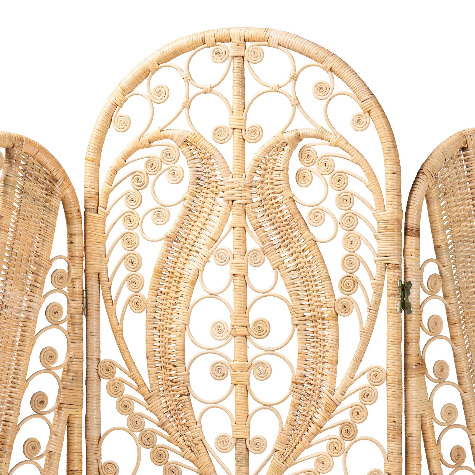 Baxton Studio bali & pari Nadra Modern Bohemian Natural Brown Rattan Room Divider - Image 3