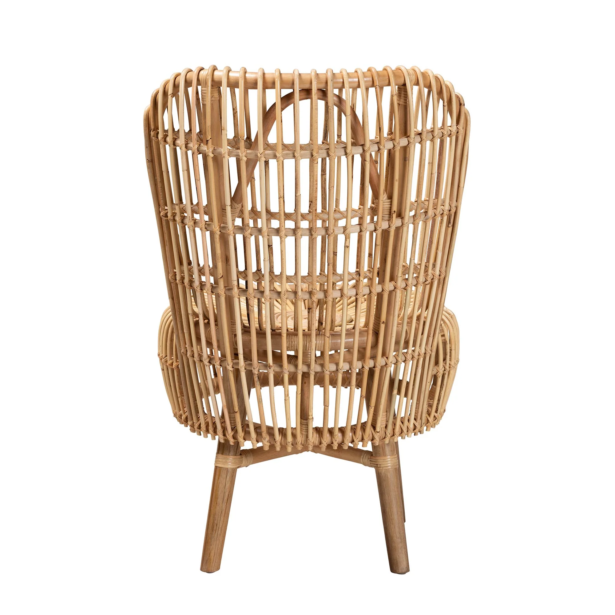 Baxton Studio bali & pari Nagoya Modern Bohemian Natural Rattan Tall Lounge Chair - Image 7
