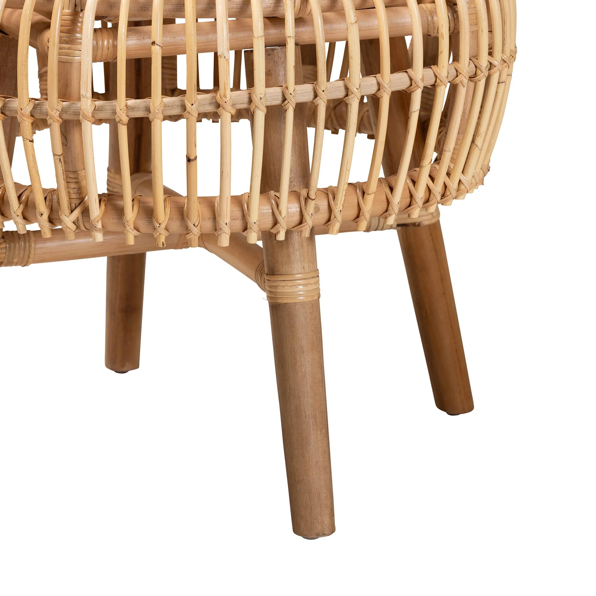 Baxton Studio bali & pari Nagoya Modern Bohemian Natural Rattan Tall Lounge Chair - Image 9