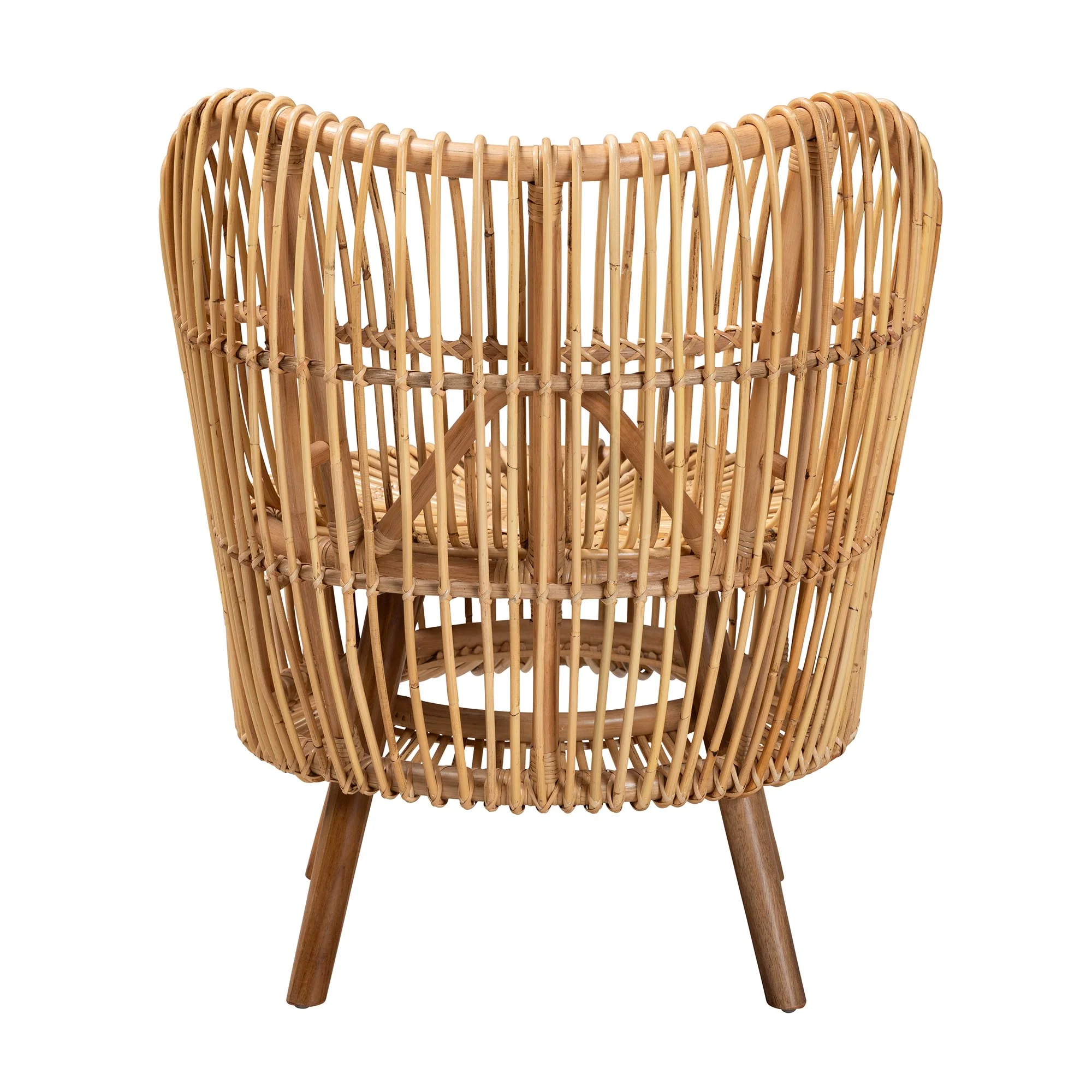 Baxton Studio bali & pari Nagoya Modern Bohemian Natural Rattan Wide Seat Lounge Chair - Image 7