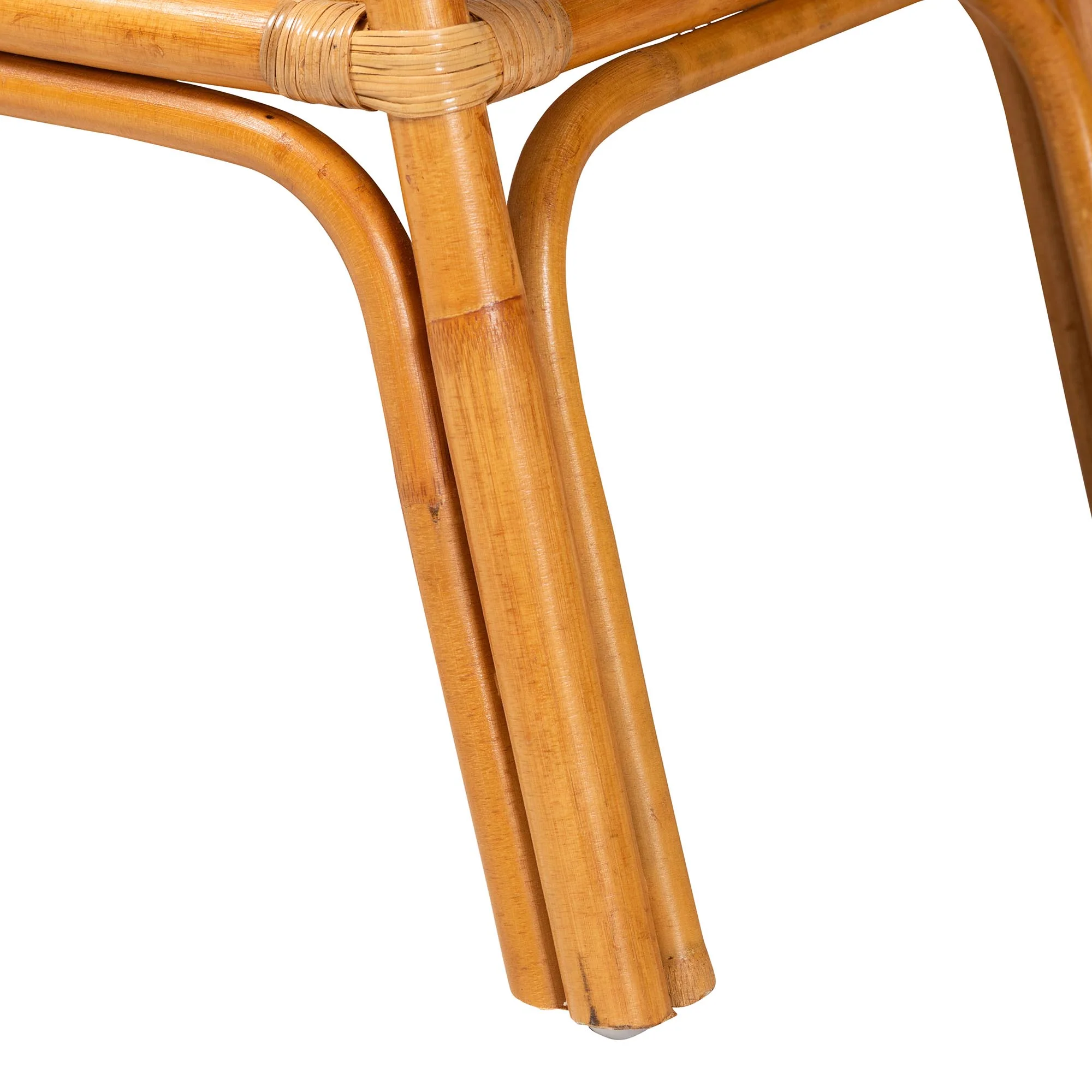 Baxton Studio bali & pari Nayana Modern Bohemian Natural Rattan 2-Tier Console Table - Image 7