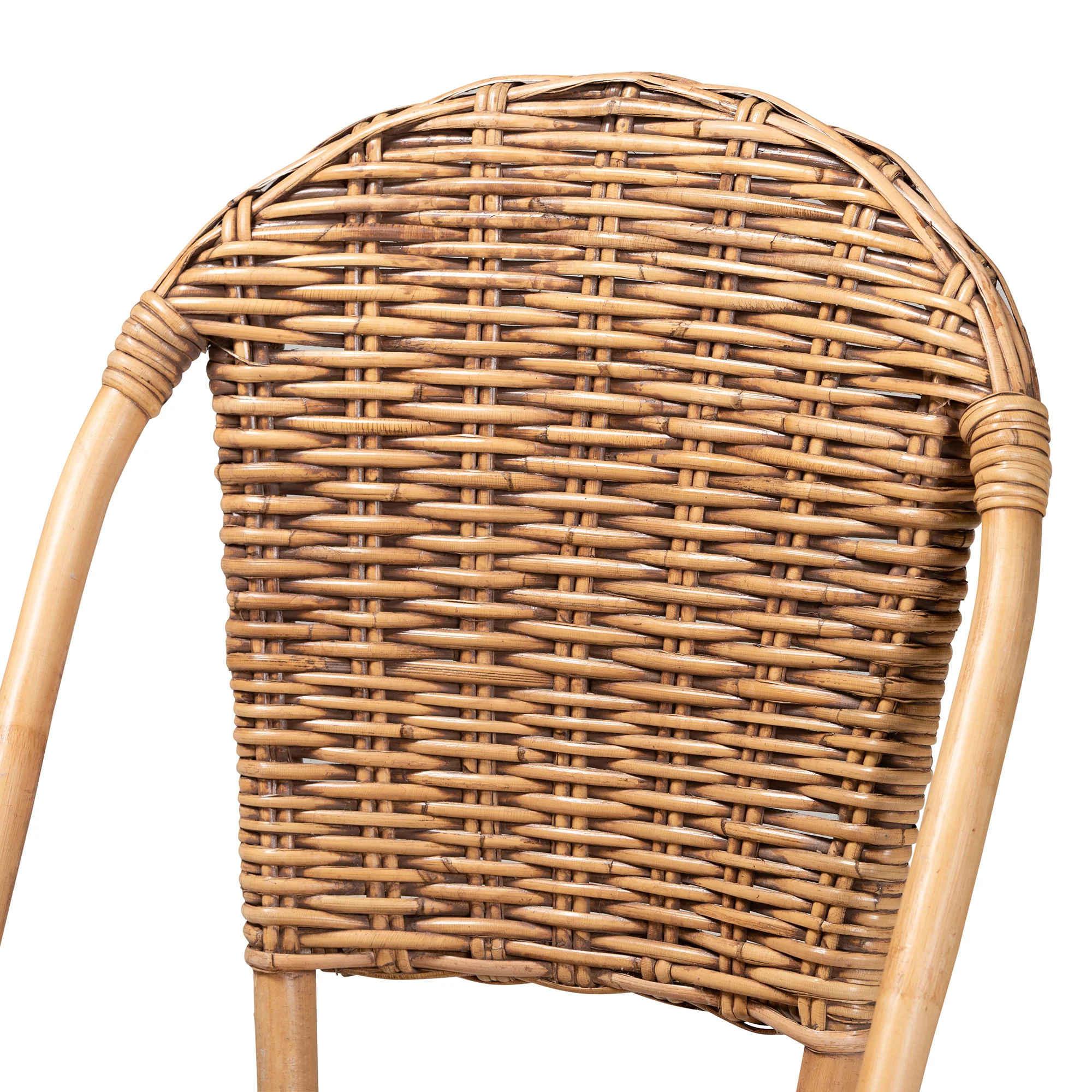 Baxton Studio bali & pari Neola Modern Bohemian Natural Rattan 2-Piece Dining Chair Set - Image 7