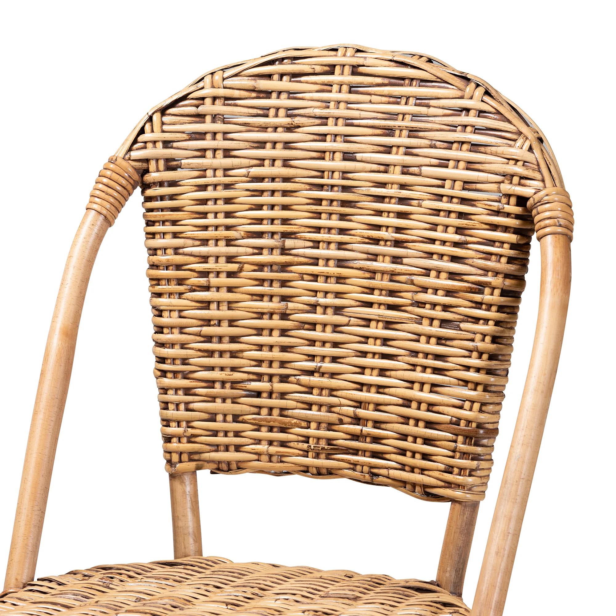 Baxton Studio bali & pari Neola Modern Bohemian Natural Rattan Bar Stool - Image 6