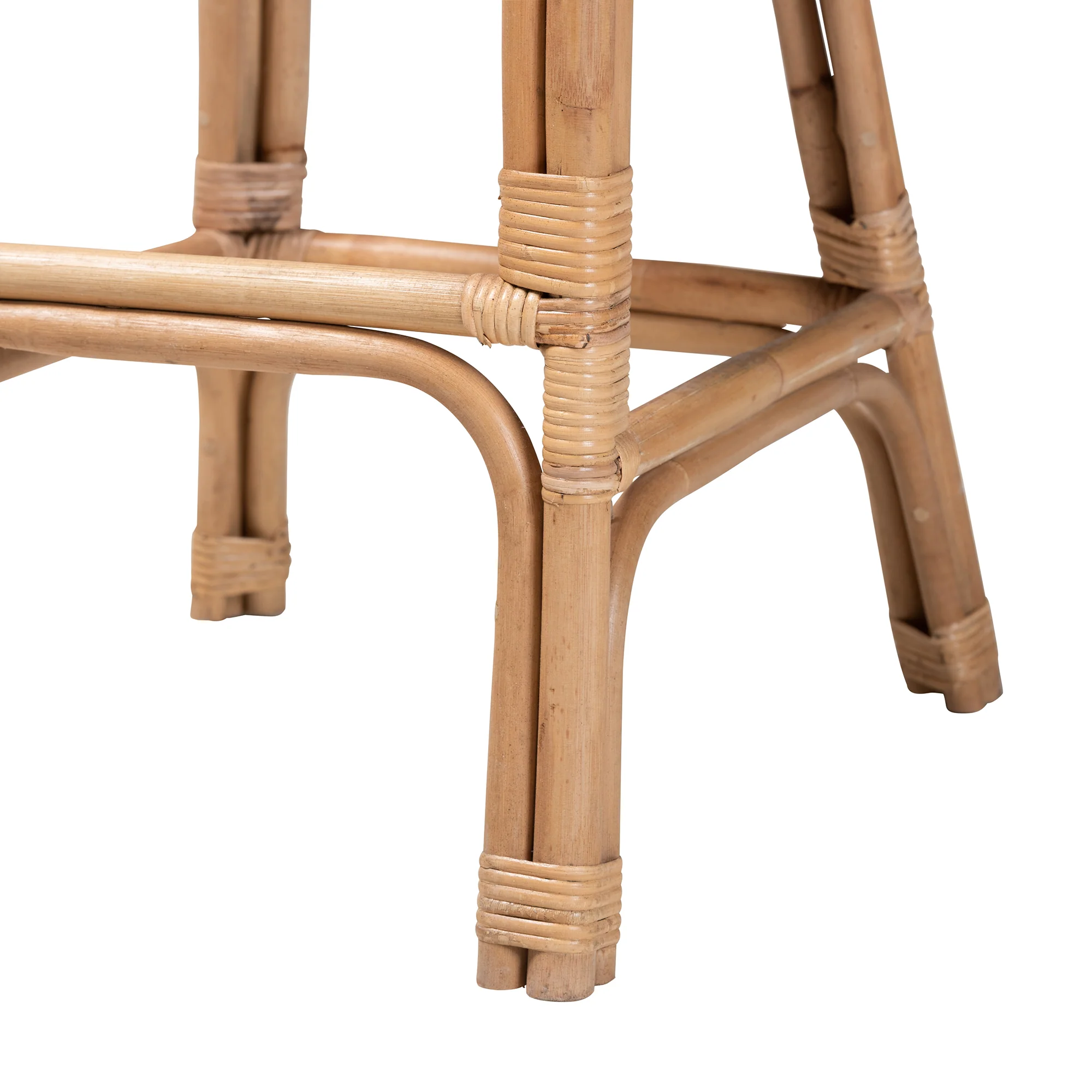 Baxton Studio bali & pari Neola Modern Bohemian Natural Rattan Bar Stool - Image 7