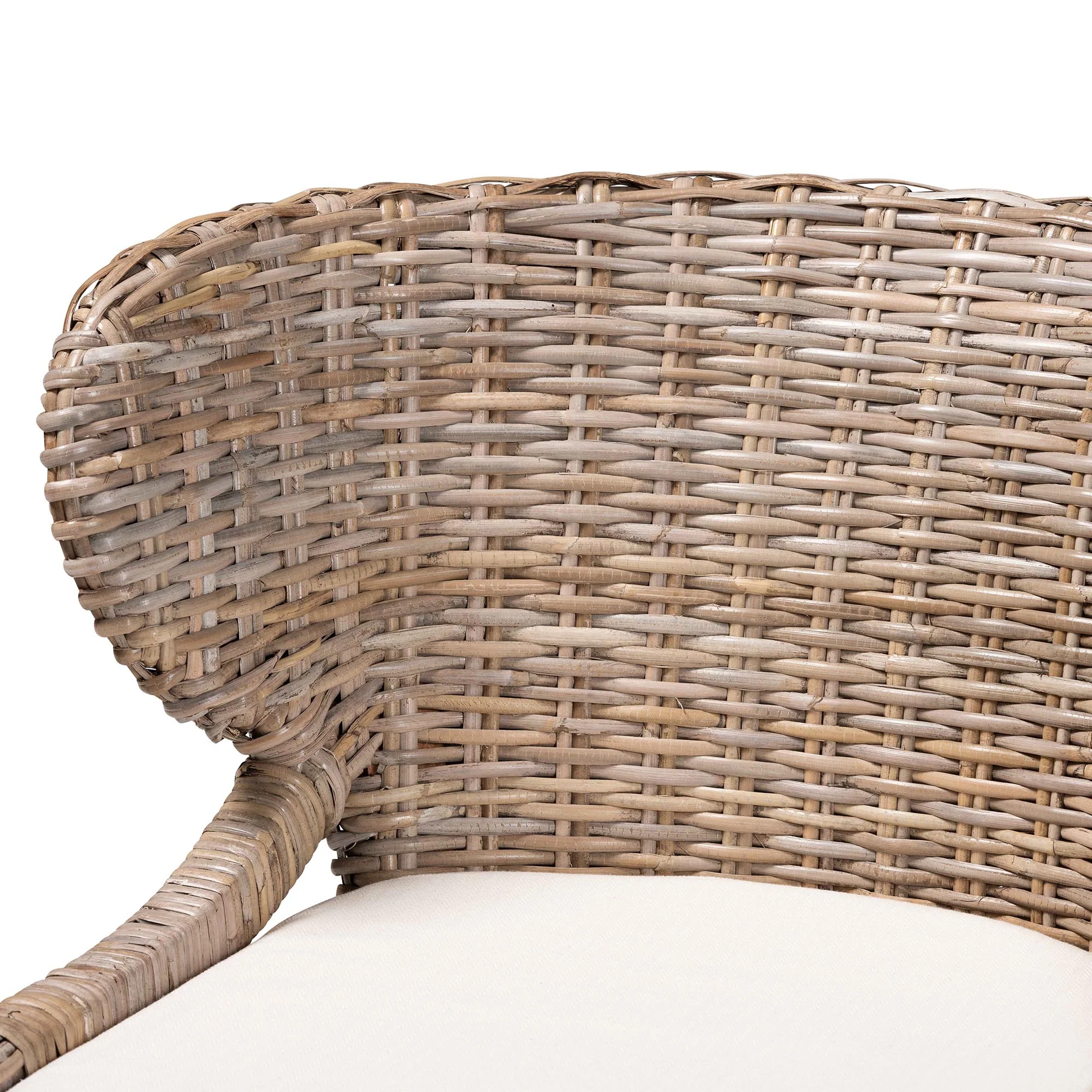 Baxton Studio bali & pari Niesha Bohemian Grey Natural Kubu Rattan and Mahogany Wood Dining Chair - Image 6