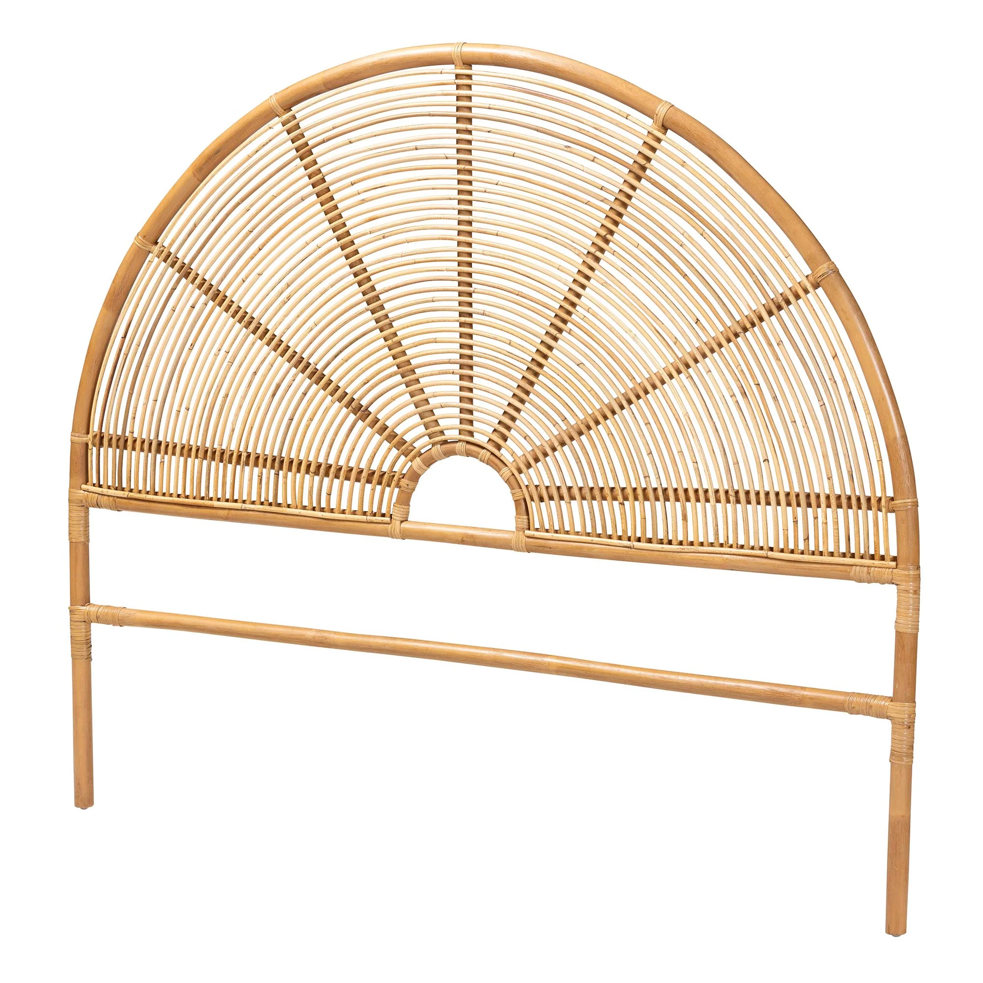 Baxton Studio bali & pari Nina Modern Bohemian Honey Rattan Queen Size Standalone Headboard - Image 2
