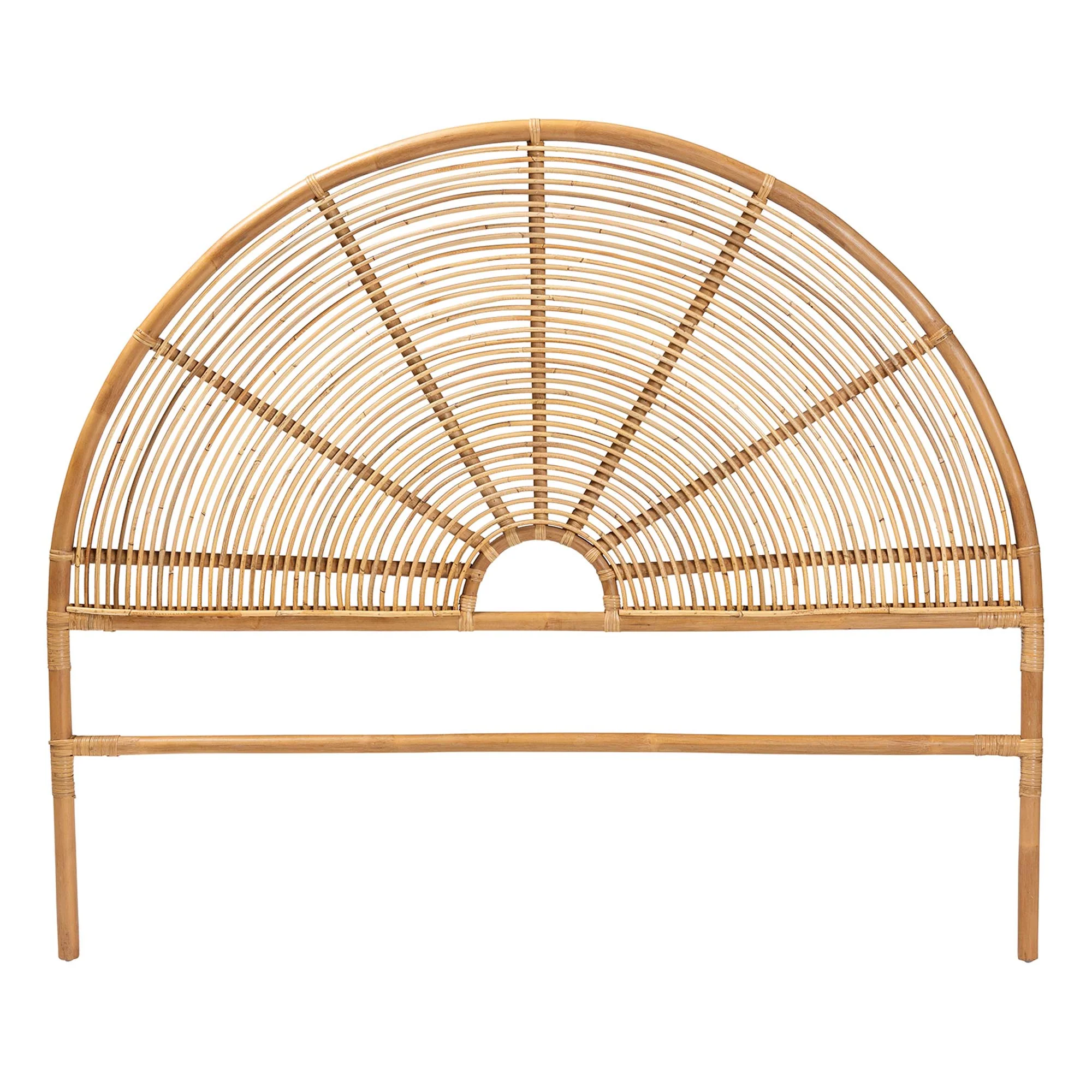 Baxton Studio bali & pari Nina Modern Bohemian Honey Rattan Queen Size Standalone Headboard - Image 3