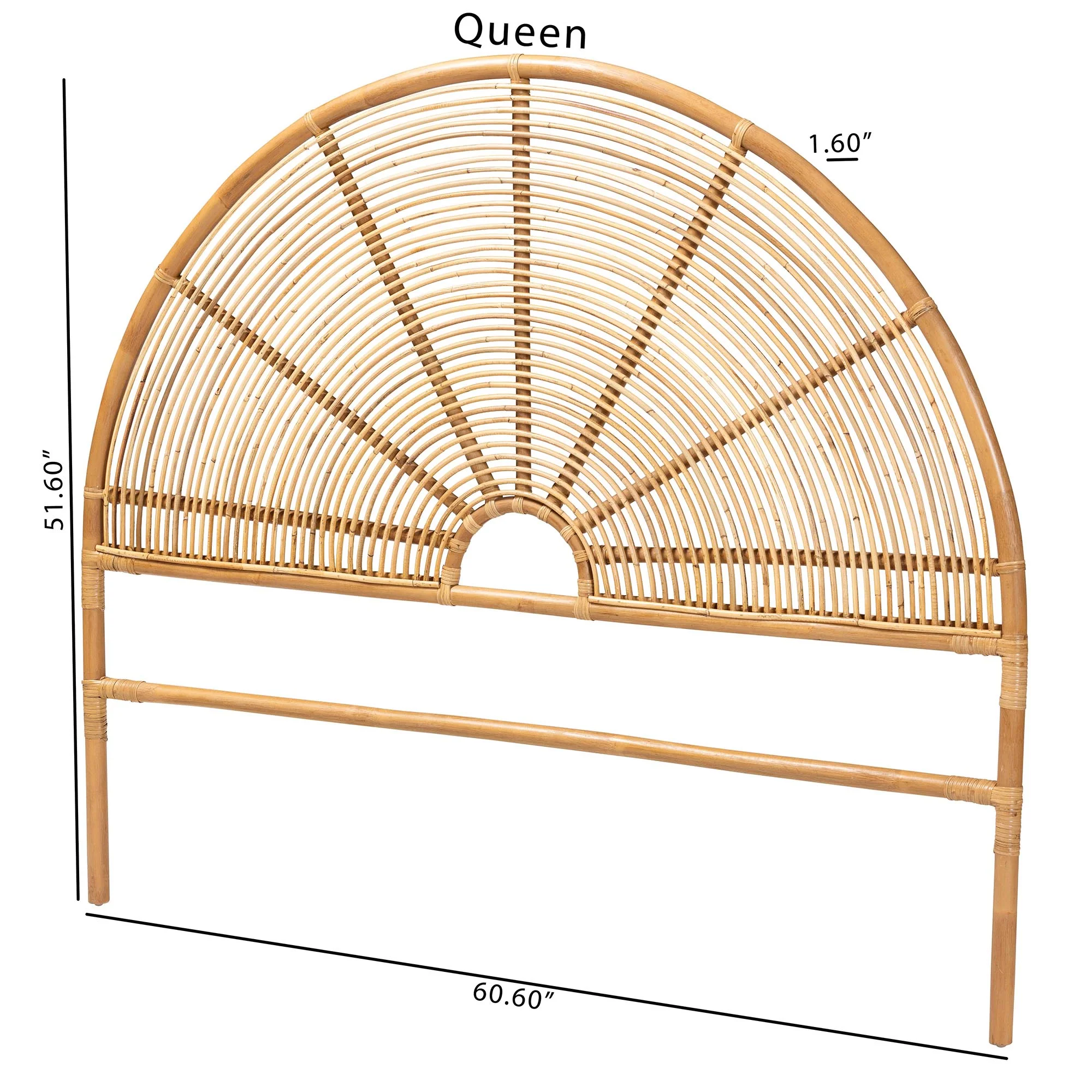 Baxton Studio bali & pari Nina Modern Bohemian Honey Rattan Queen Size Standalone Headboard - Image 6