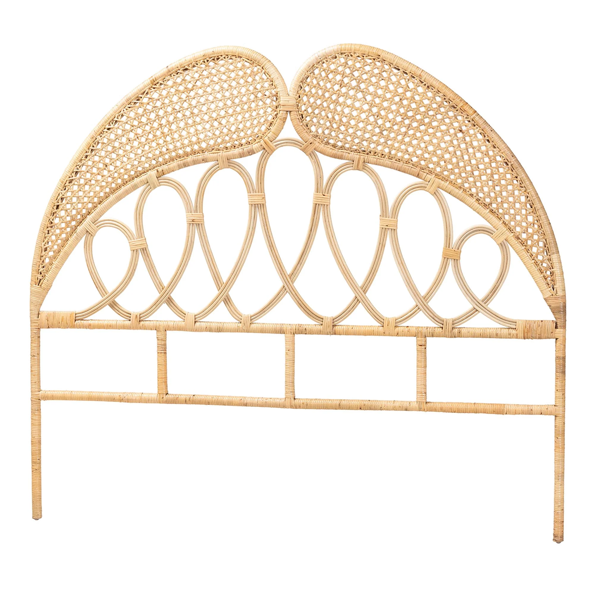 Baxton Studio bali & pari Onika Modern Bohemian Natural Brown Rattan Queen Size Standalone Headboard - Image 2