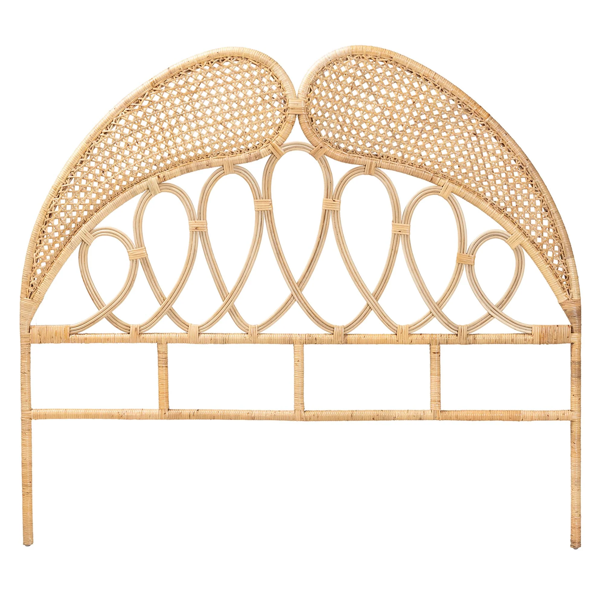 Baxton Studio bali & pari Onika Modern Bohemian Natural Brown Rattan Queen Size Standalone Headboard - Image 3