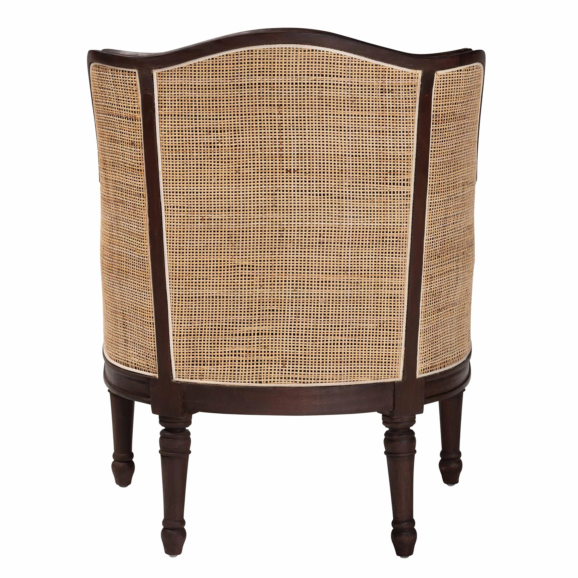 Baxton Studio bali & pari Ornella Traditional French Beige Fabric and Dark Brown Finished Wood Accent Chair - Image 7