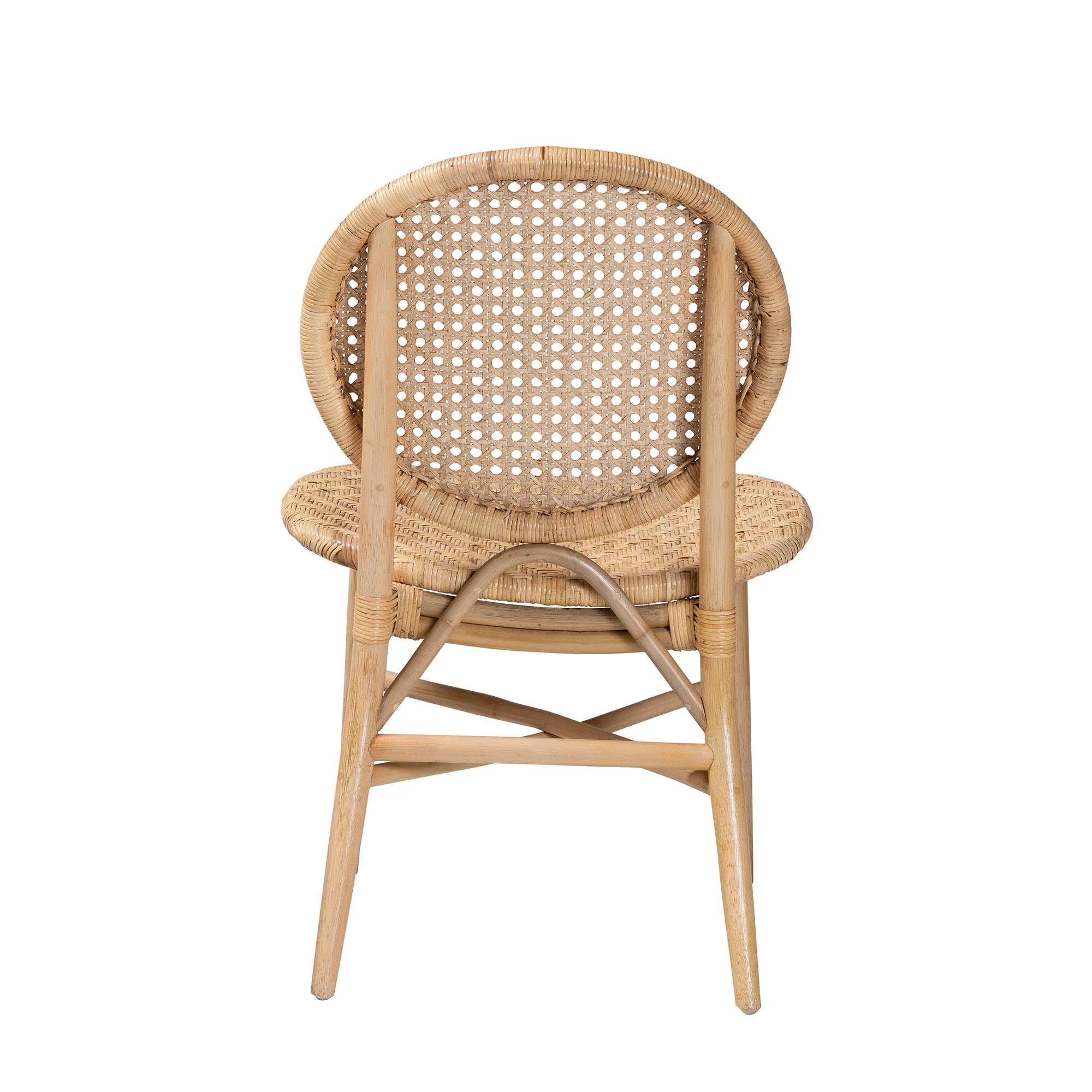 Baxton Studio bali & pari Osaka Modern Bohemian Natural Brown Rattan Dining Chair - Image 5