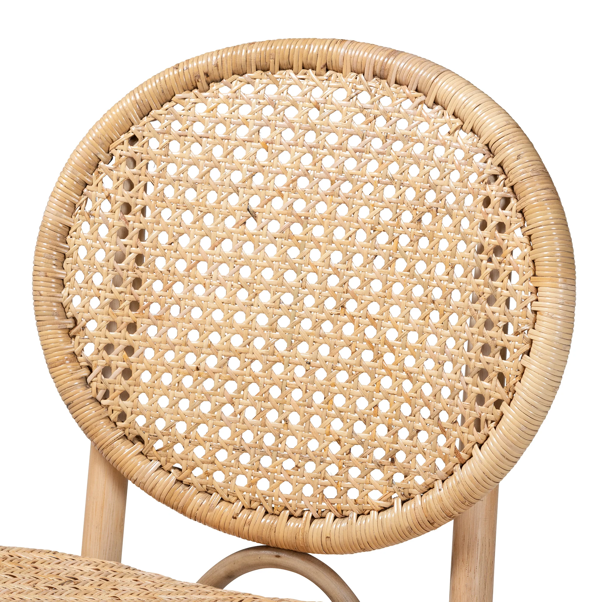 Baxton Studio bali & pari Osaka Modern Bohemian Natural Brown Rattan Dining Chair - Image 6