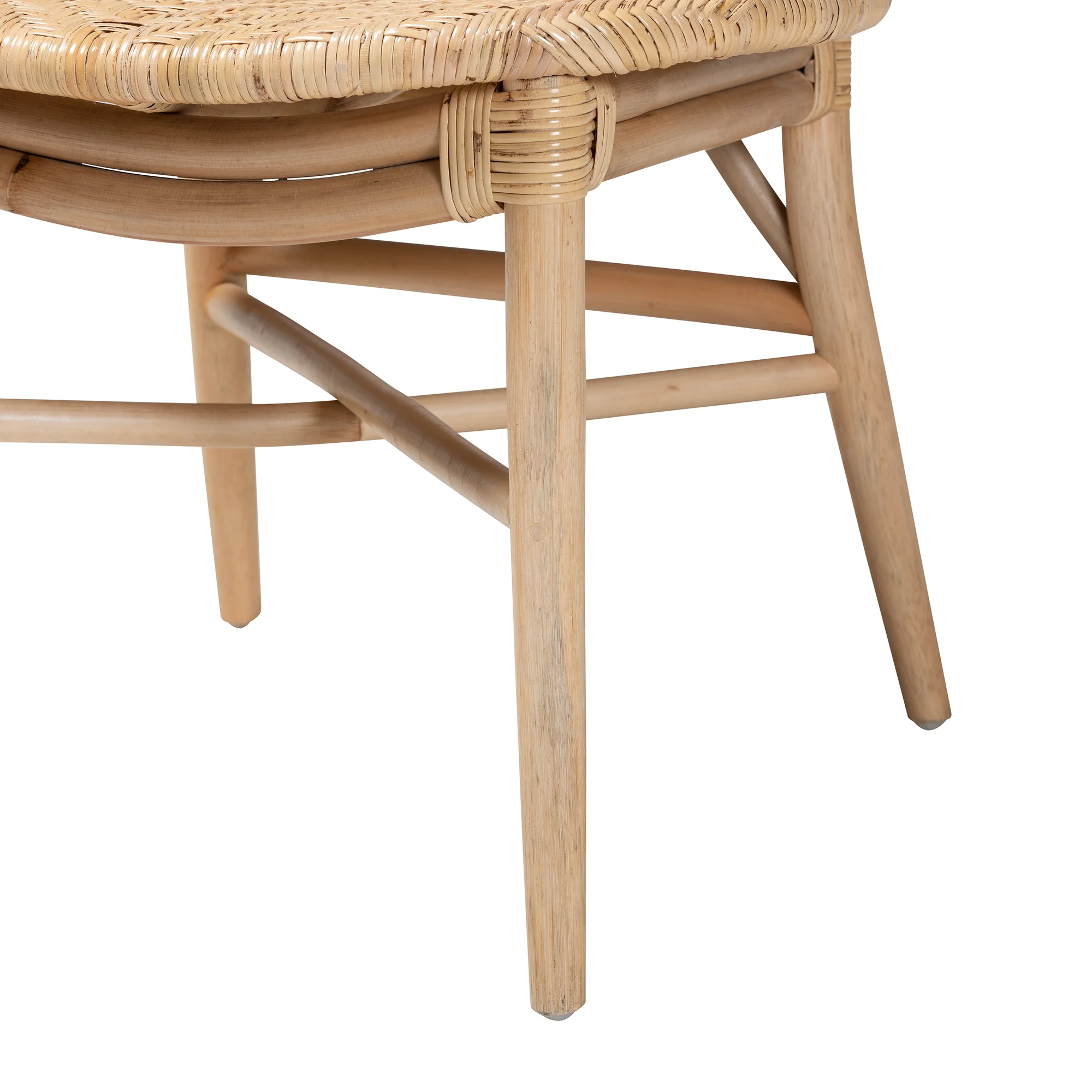 Baxton Studio bali & pari Osaka Modern Bohemian Natural Brown Rattan Dining Chair - Image 7