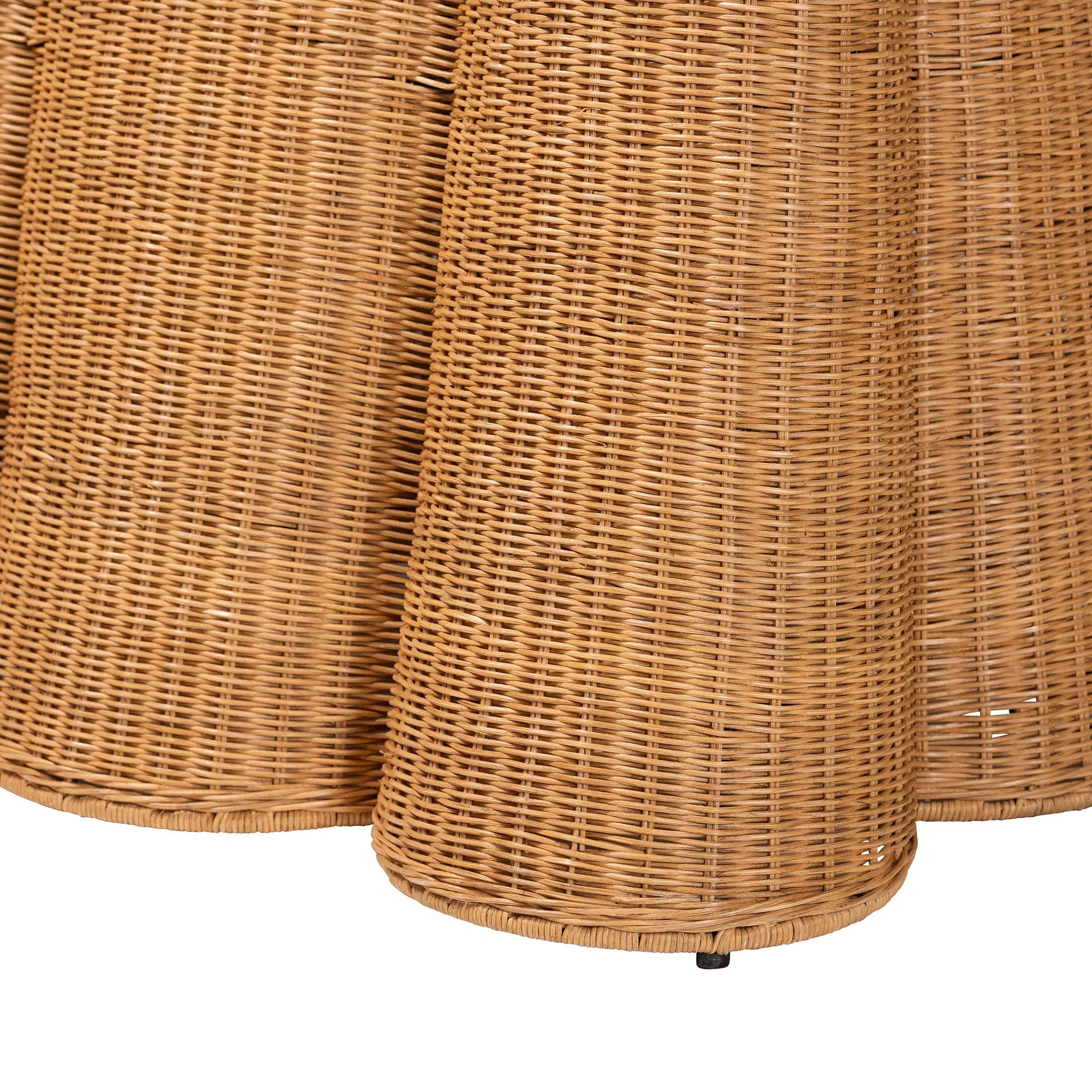 Baxton Studio bali & pari Palm Bohemian Honey Scallop Rattan Console Table - Image 6