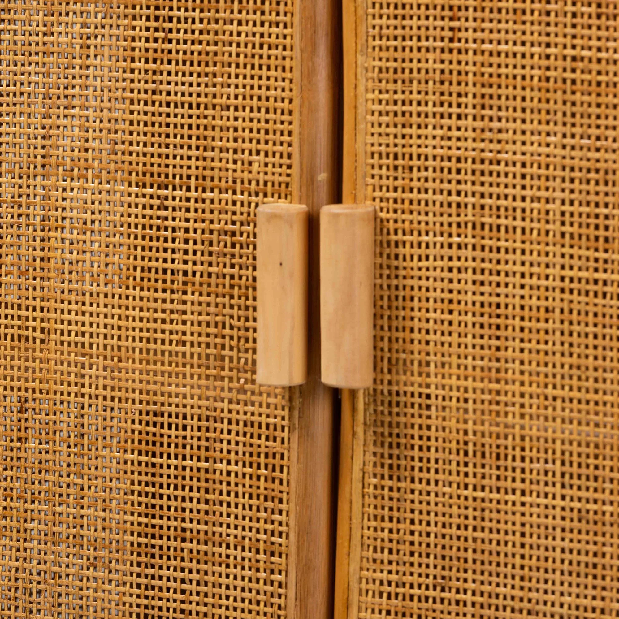 Baxton Studio bali & pari Paloma Modern Bohemian Light Honey Rattan Large Storage Cabinet - Image 6