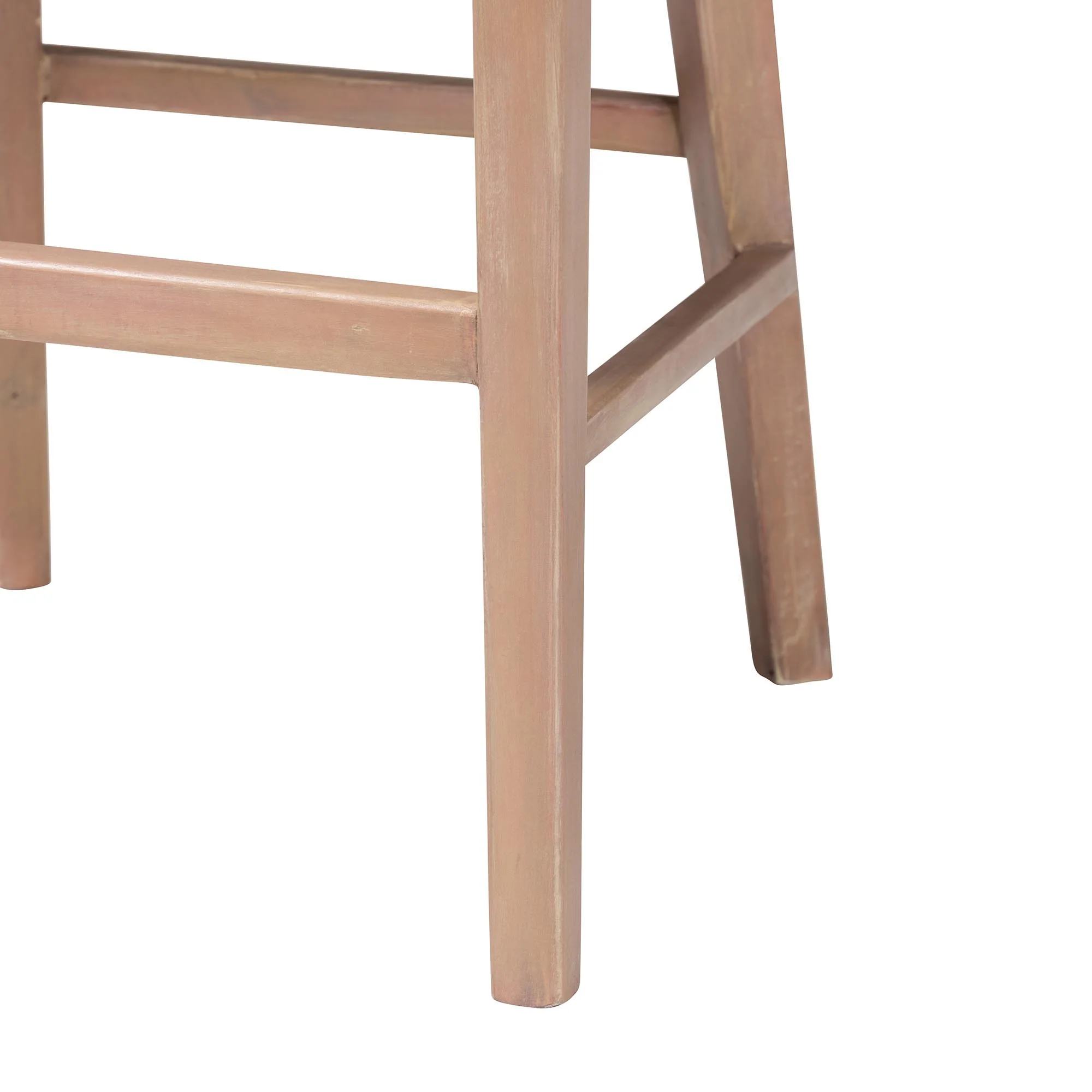 Baxton Studio bali & pari Papua Modern Bohemian Antique White Washed Rattan and Mahogany Wood Counter Stool - Image 7