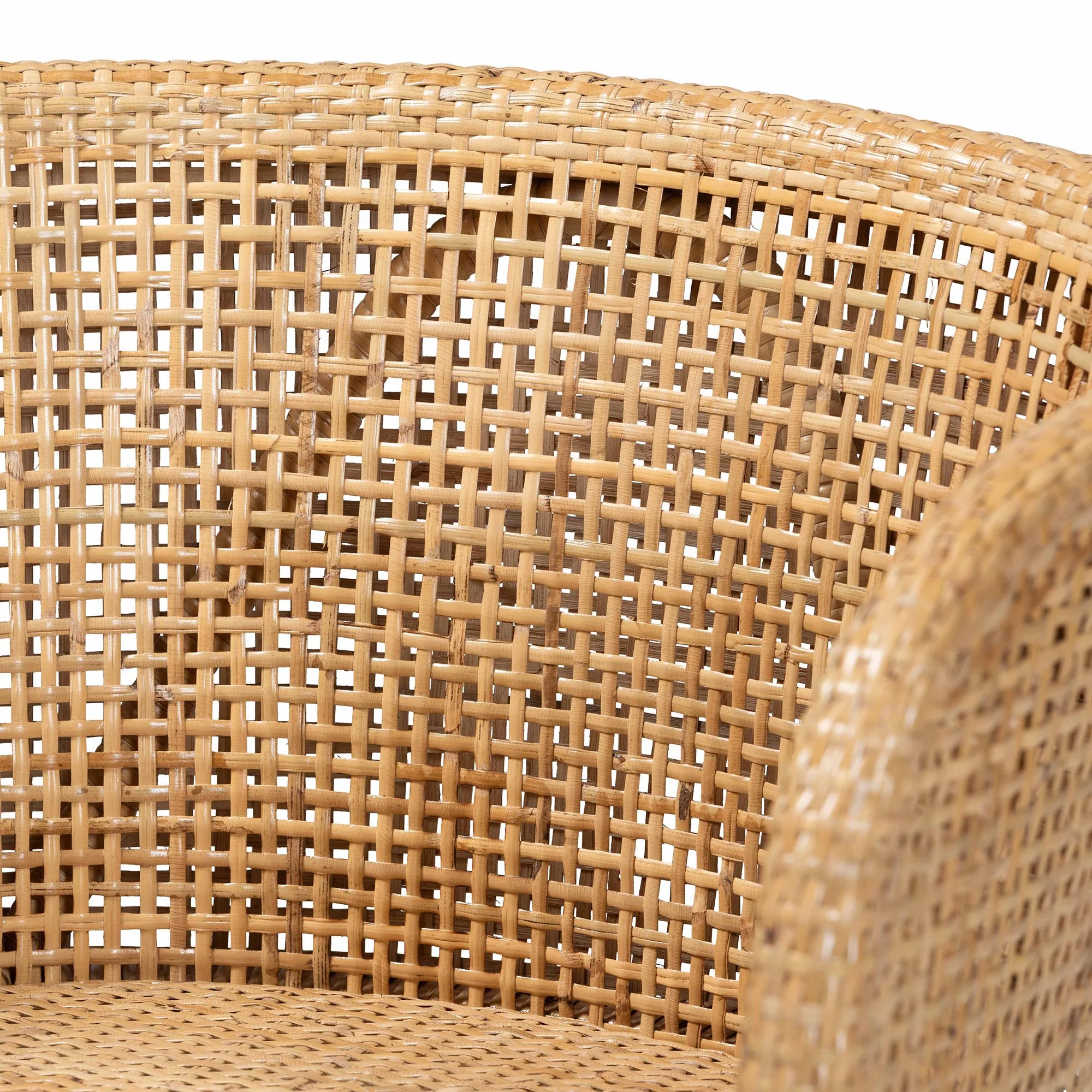 Baxton Studio bali & pari Papua Modern Bohemian Natural Rattan and Walnut Brown Acacia Wood Dining Chair - Image 8