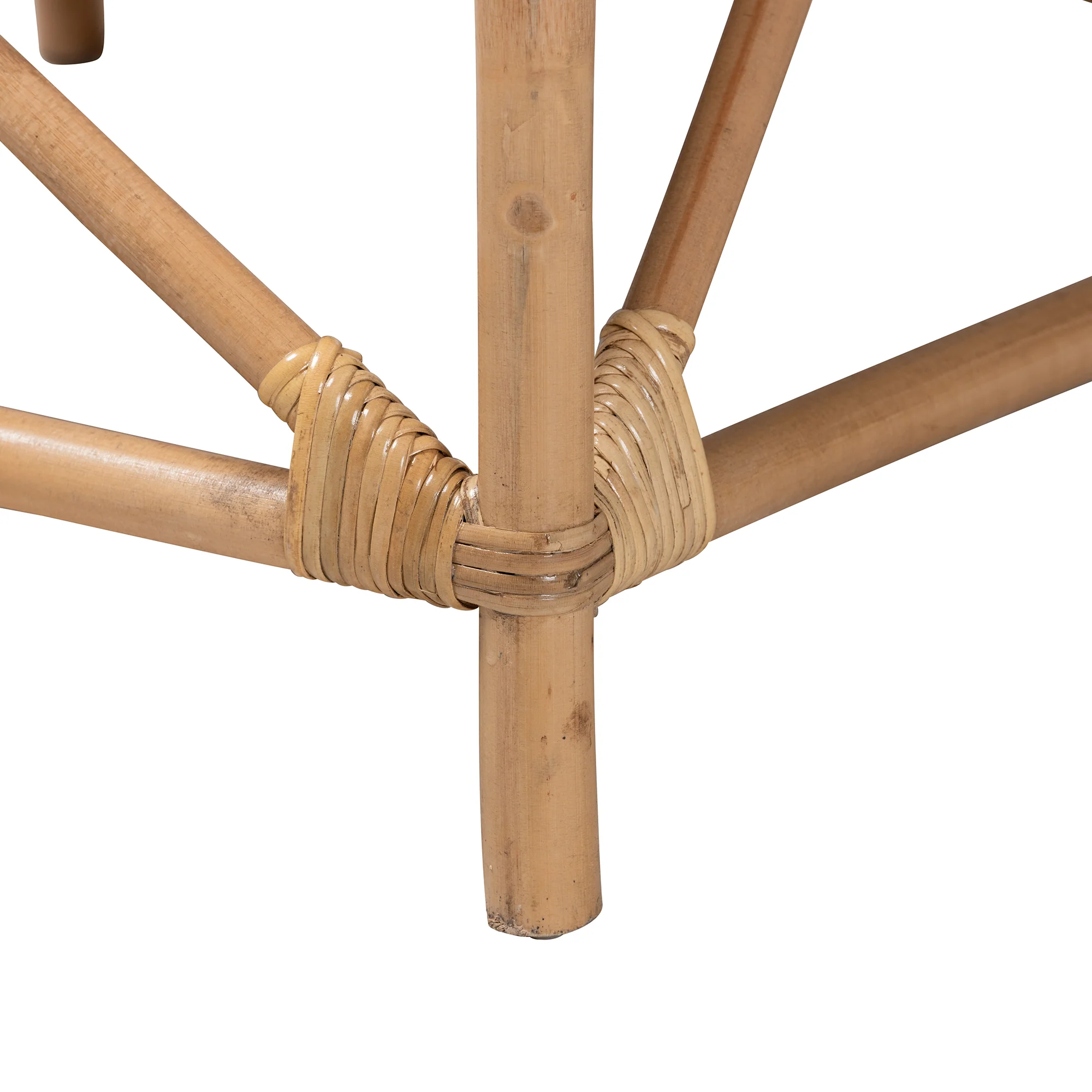 Baxton Studio bali & pari Patsy Modern Bohemian White Fabric and Natural Brown Rattan Armchair - Image 7
