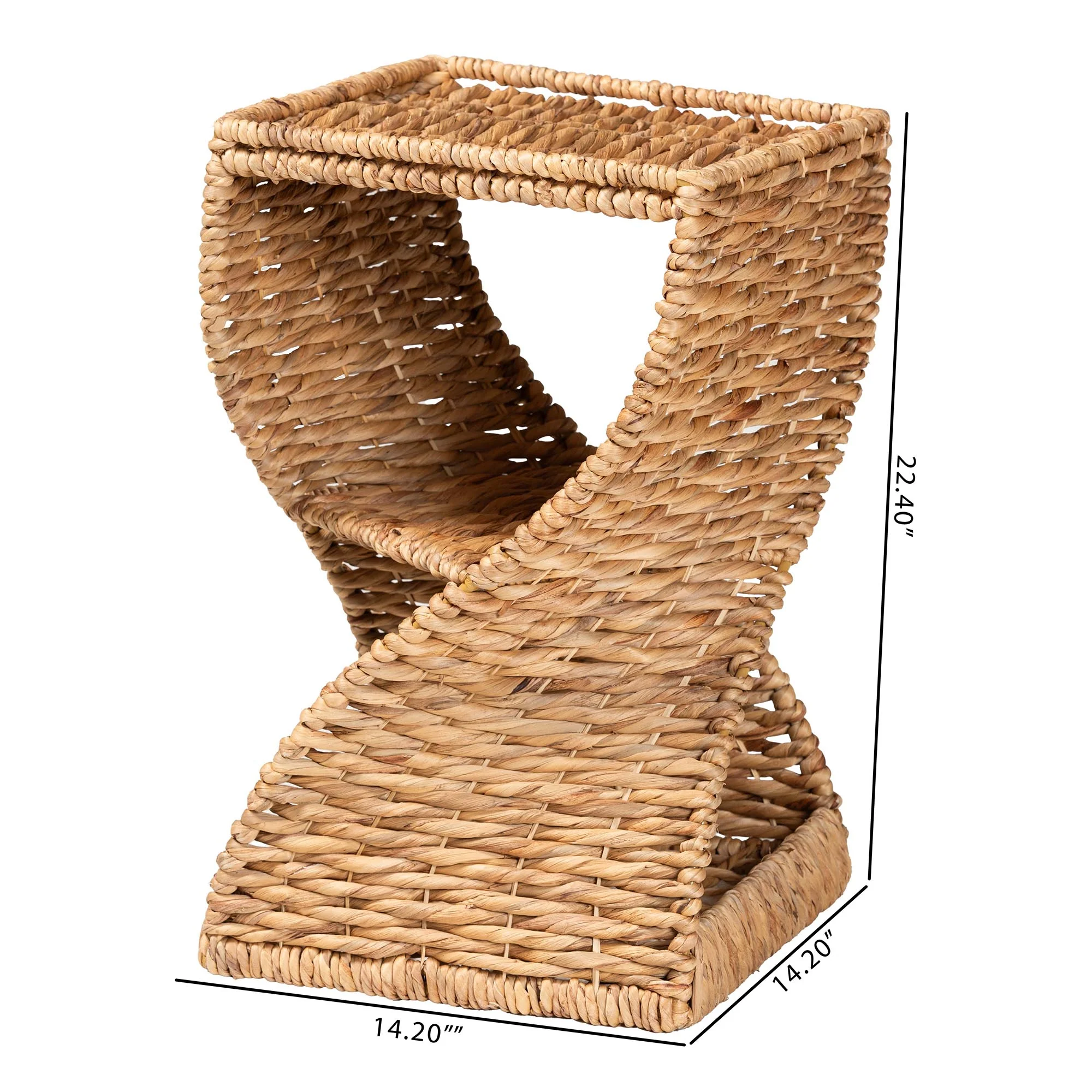Baxton Studio bali & pari Pelleas Modern Bohemian Natural Brown Seagrass and Wood End Table - Image 8