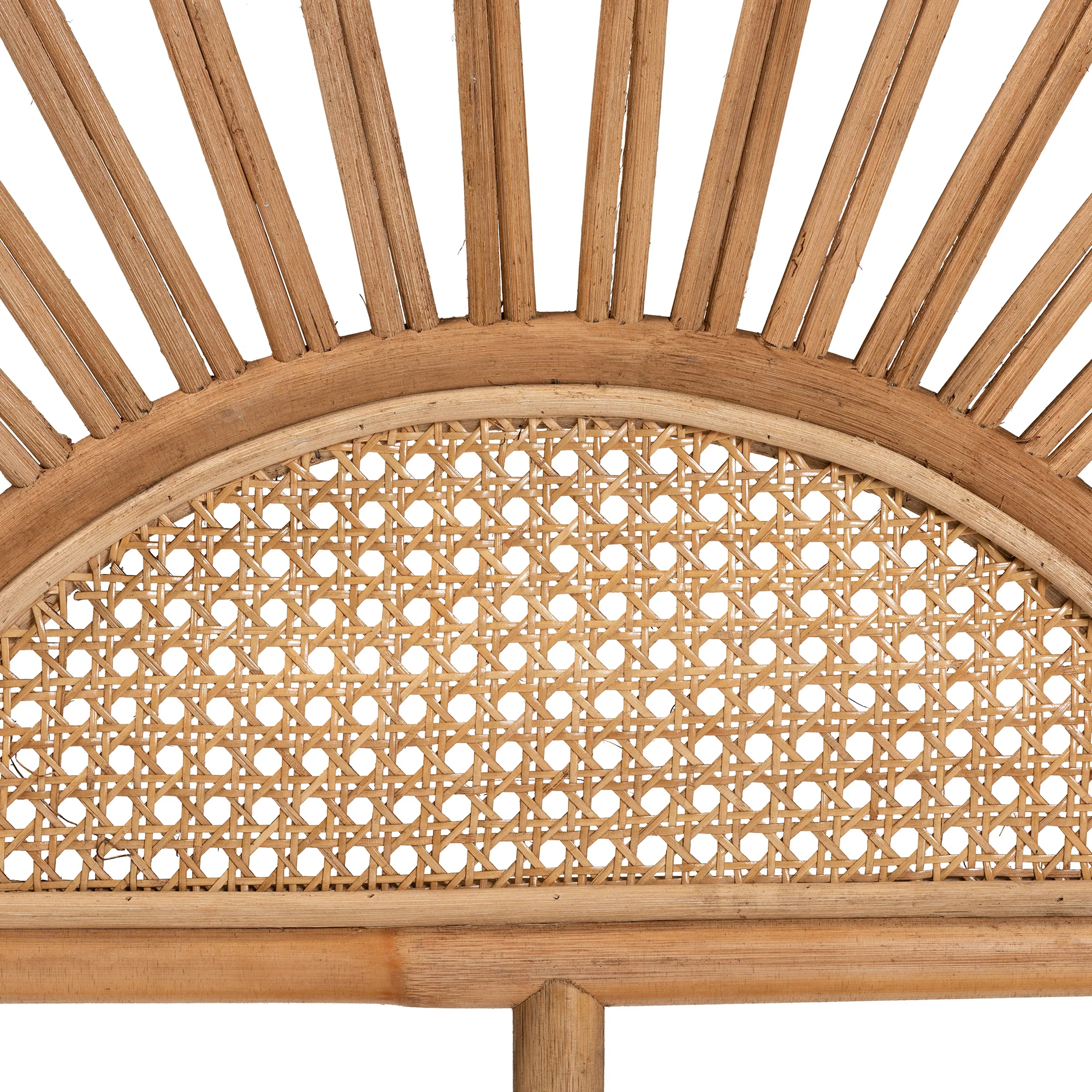 Baxton Studio bali & pari Perenna Modern Bohemian Natural Rattan King Size Standalone Headboard - Image 6