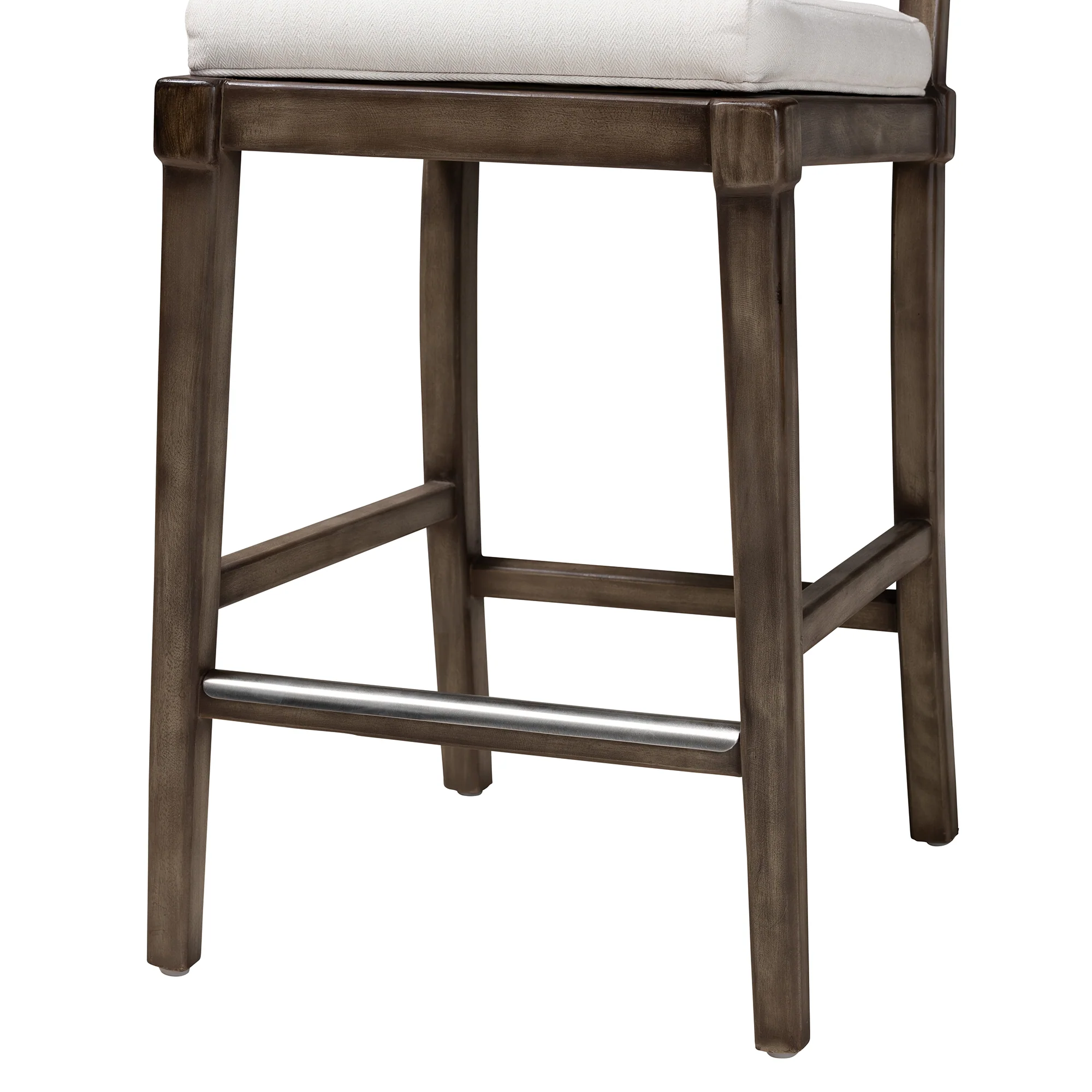 Baxton Studio bali & pari Porsha Modern Bohemian Dark Brown Finished Mahogany Wood and Natural Rattan Counter Stool - Image 7