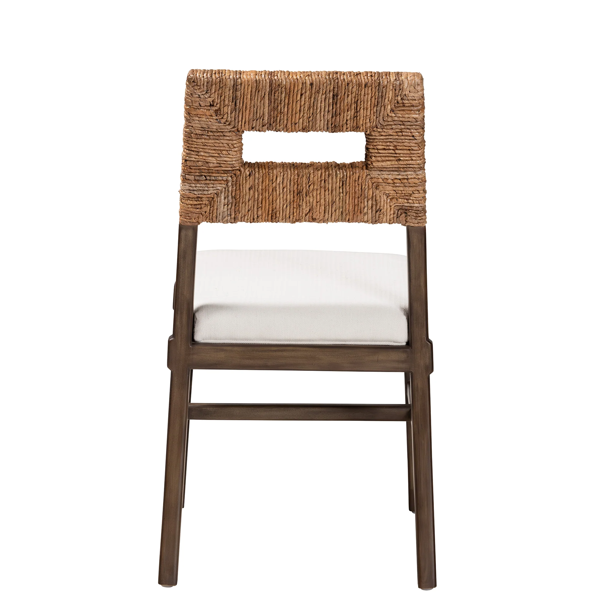 Baxton Studio bali & pari Porsha Modern Bohemian Dark Brown Finished Mahogany Wood and Natural Rattan Dining Chair - Image 5