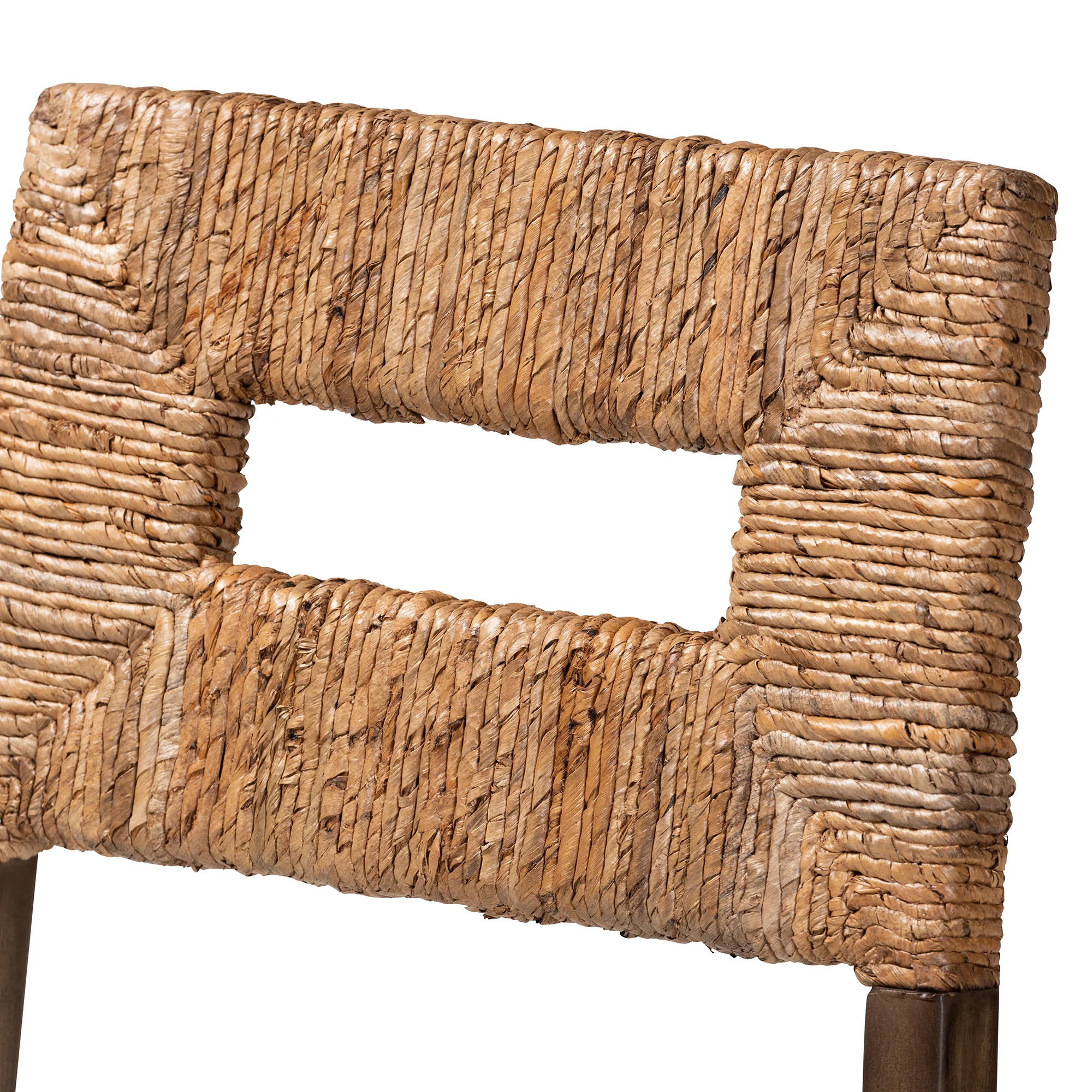 Baxton Studio bali & pari Porsha Modern Bohemian Dark Brown Finished Mahogany Wood and Natural Rattan Dining Chair - Image 6
